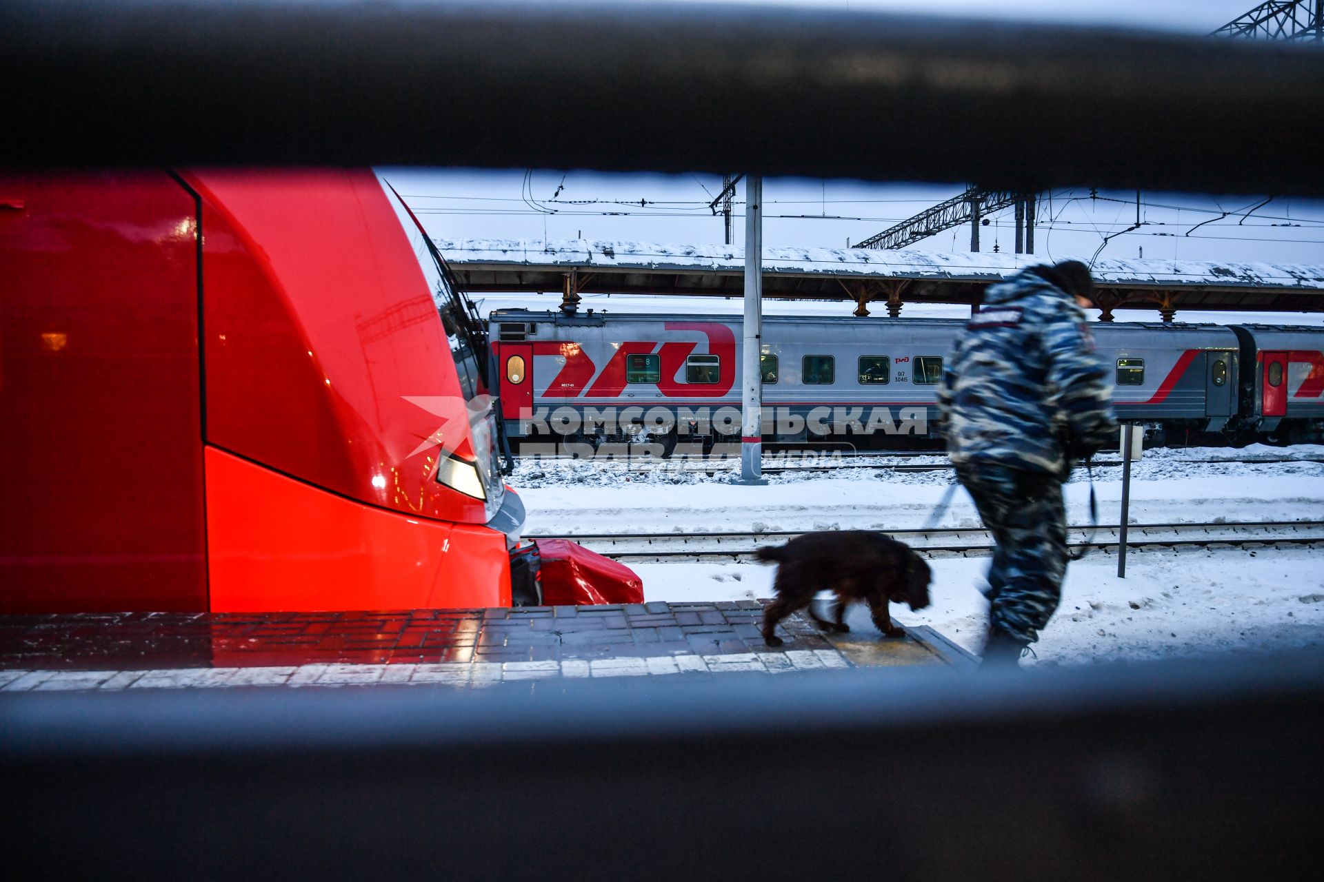 Москва. Скоростной поезд `Ласточка ` отправляется в Иваново с Курского вокзала.