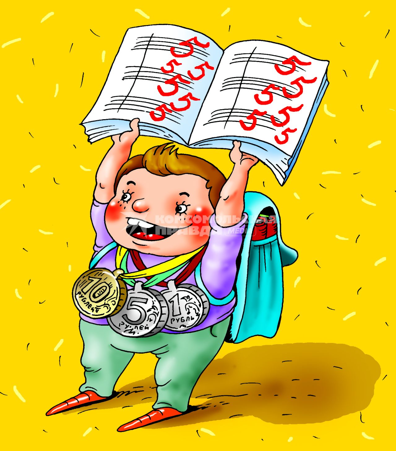 Карикатура на тему оценок за деньги.