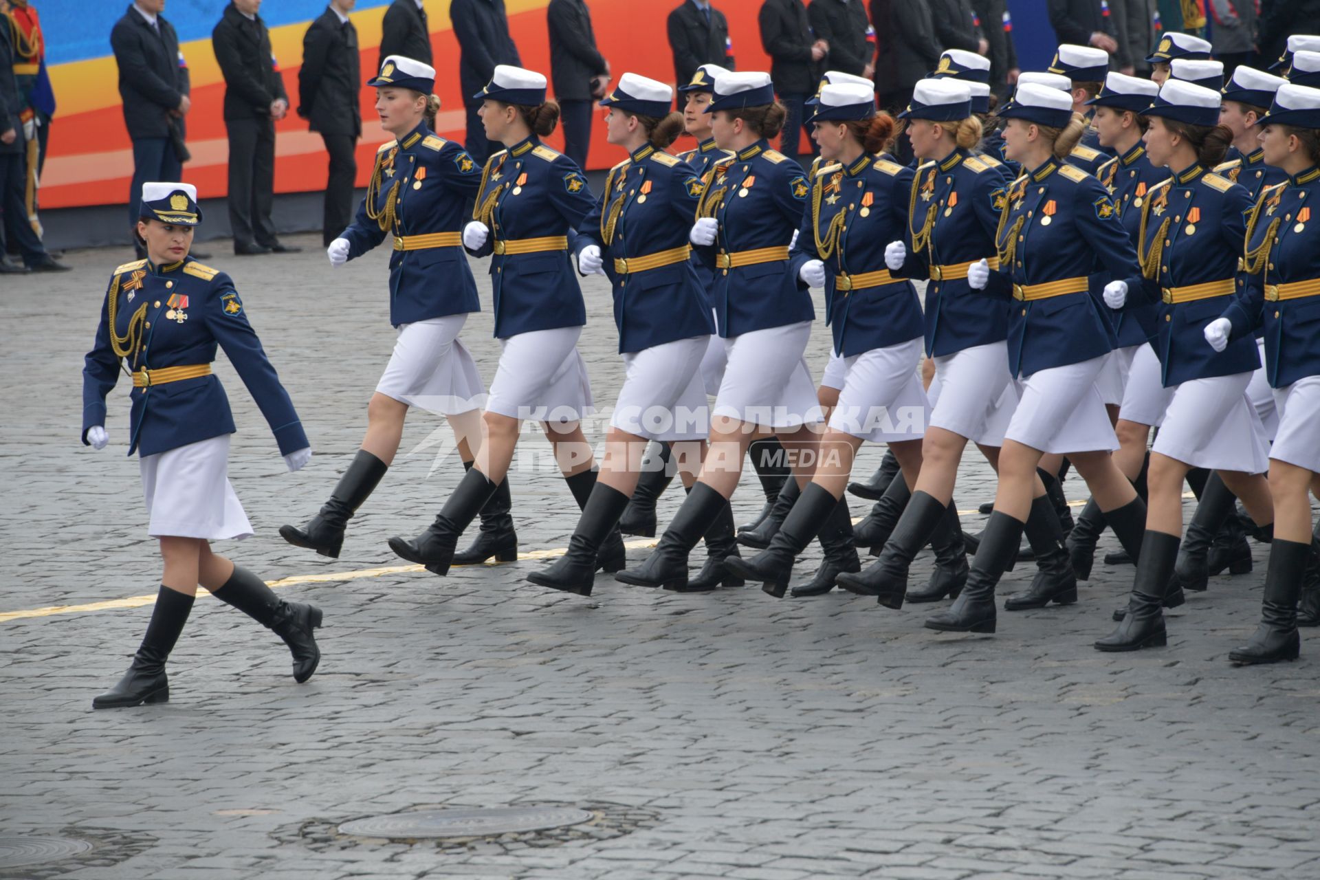 Москва.  Военнослужащие парадных расчетов во время генеральной репетиции парада на Красной площади, посвященного 73-й годовщине Победы в Великой Отечественной войне.