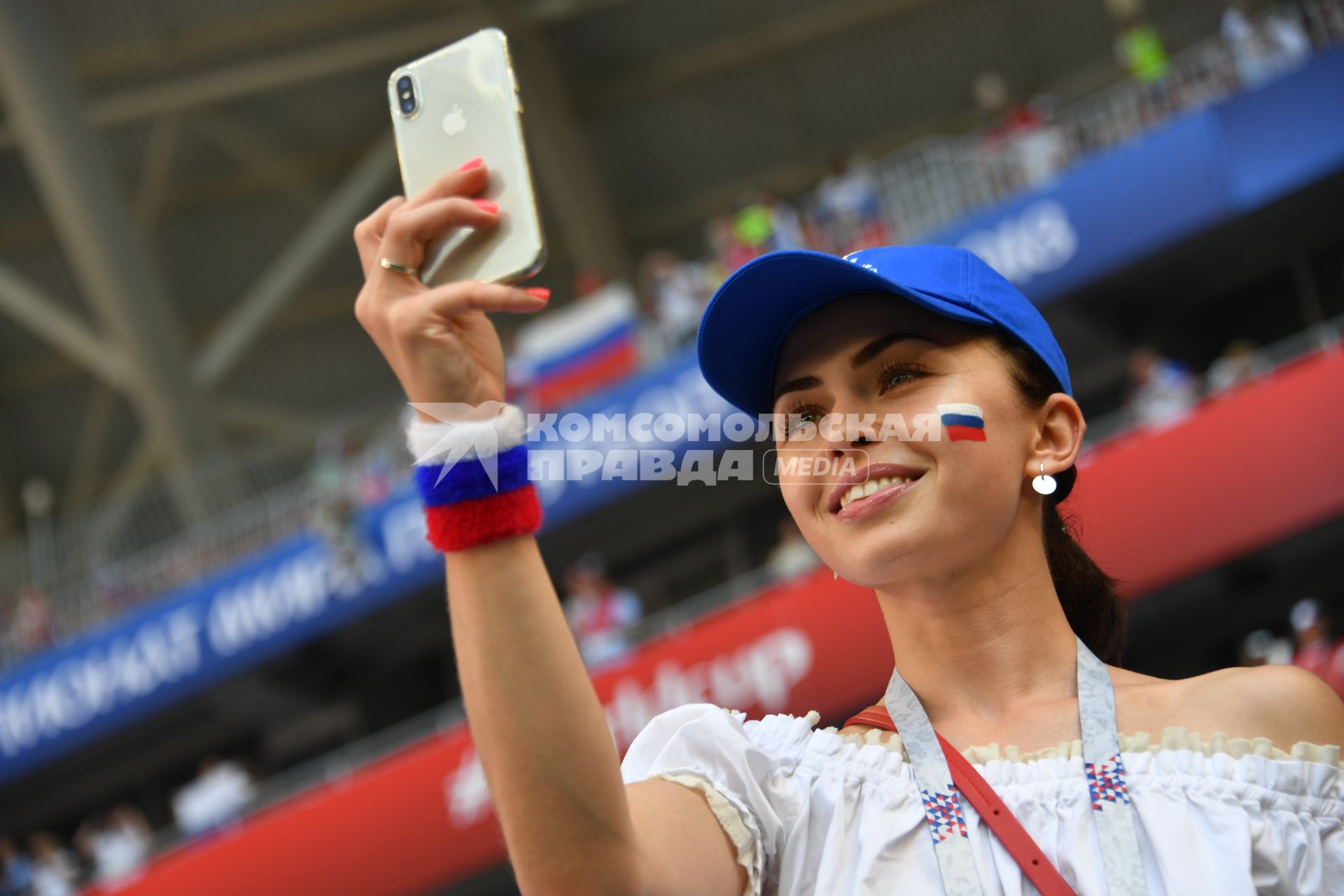 Самара. Болельщики перед  матчем группового этапа ЧМ-2018 по футболу между сборными Уругвая и России.