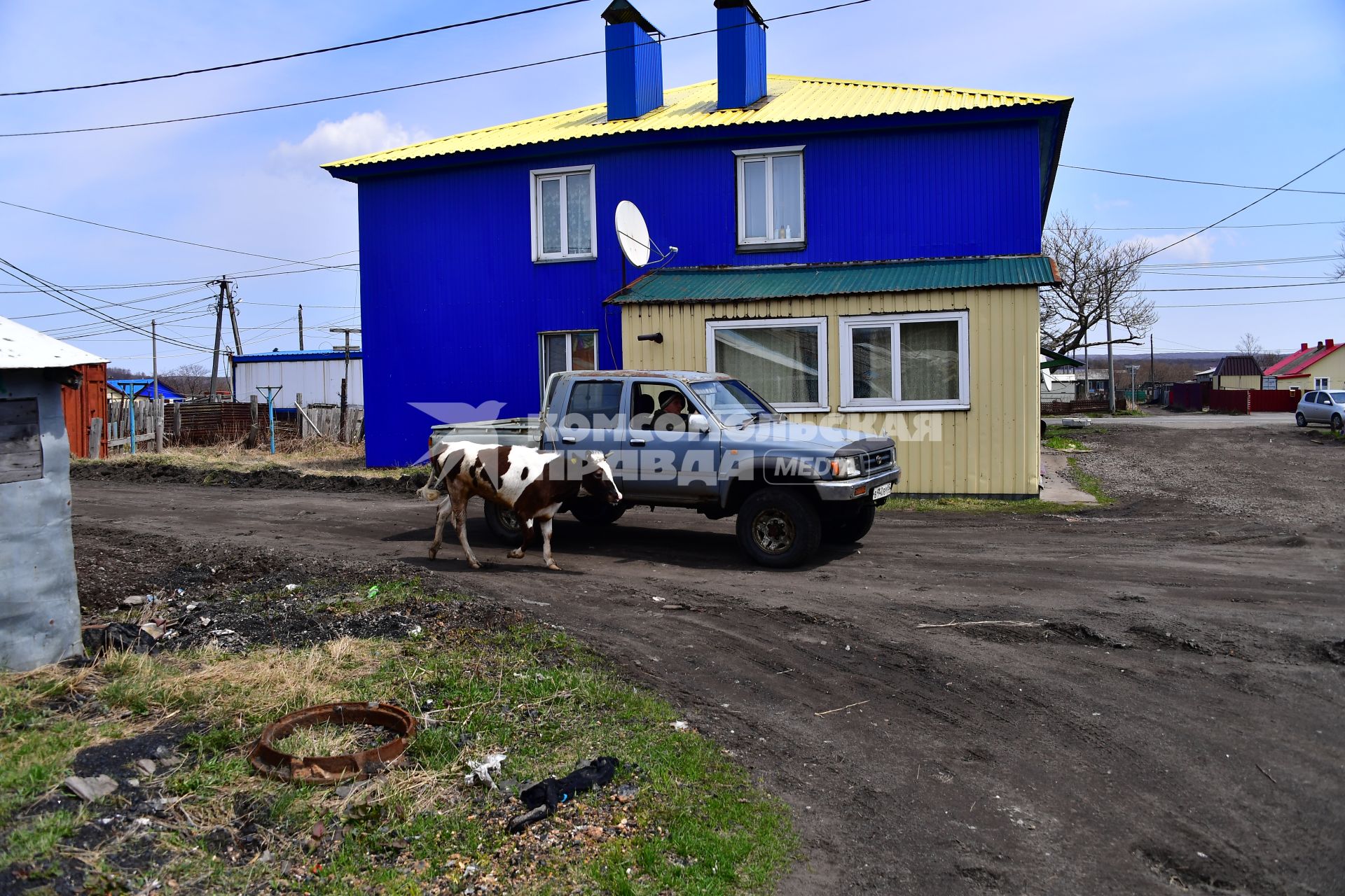 Остров Итуруп, Курильск. На улицах города.