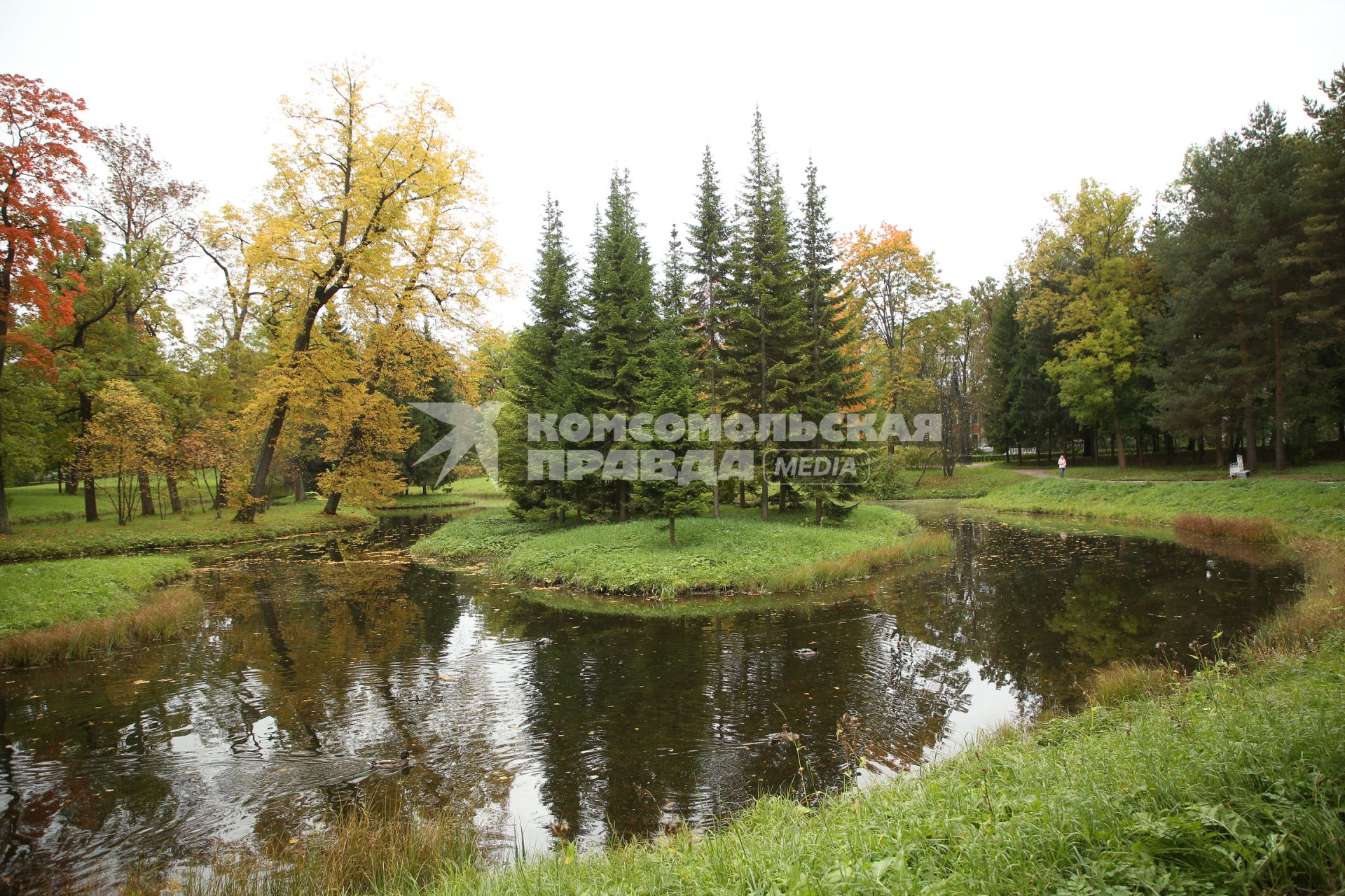 Музей-заповедник `Царское Село`г. Пушкин. Вид Александровского парка.