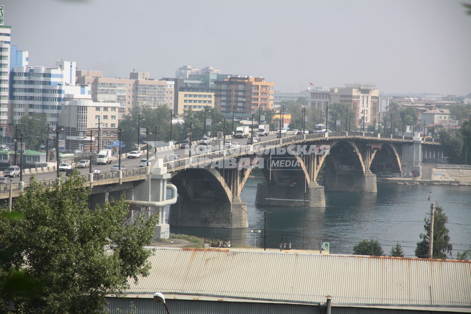 Иркутск. Вид на Глазковский мост.