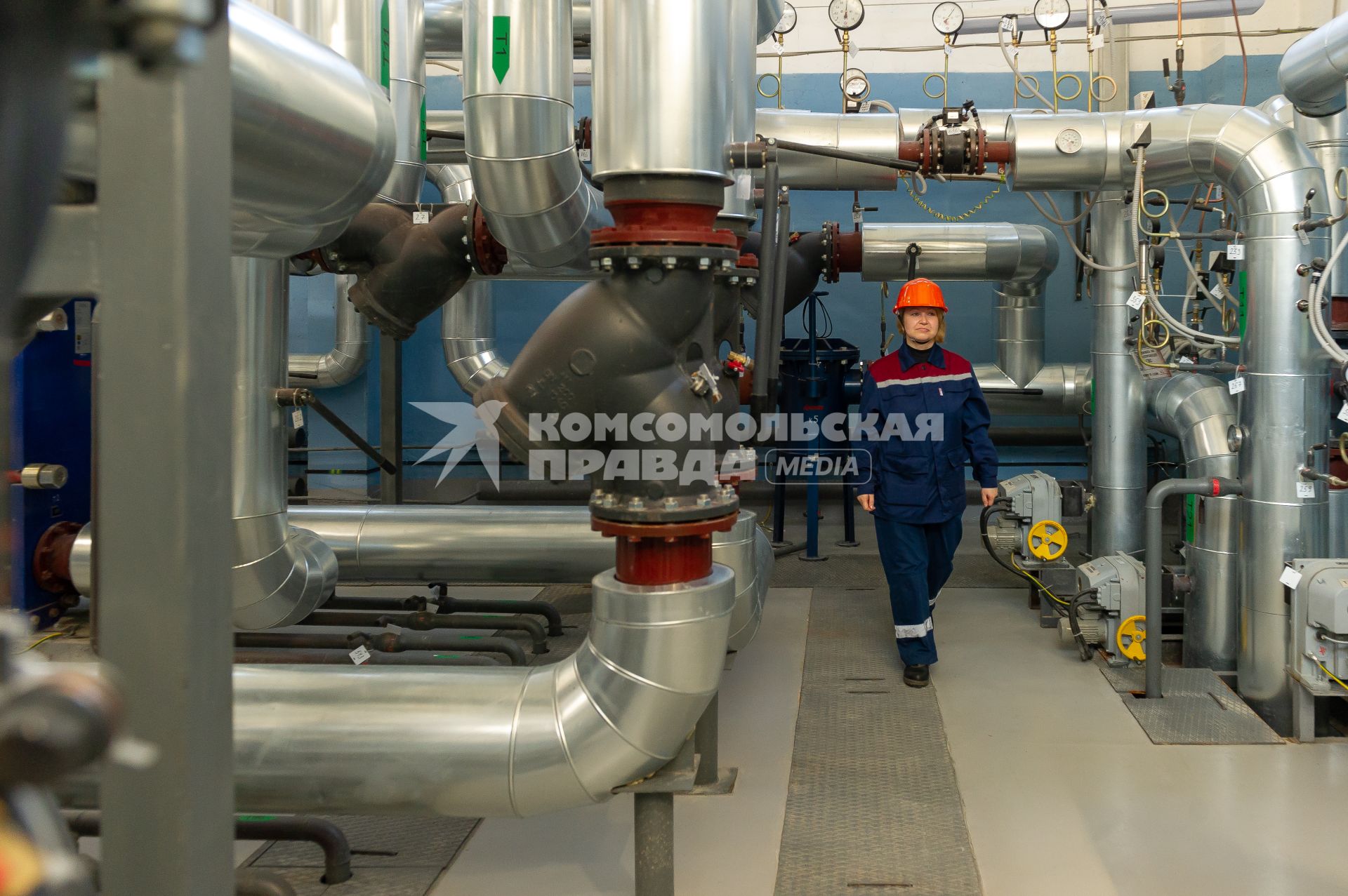 Ленинградская область. В городской газовой котельной компании `Газпром теплоэнерго`.