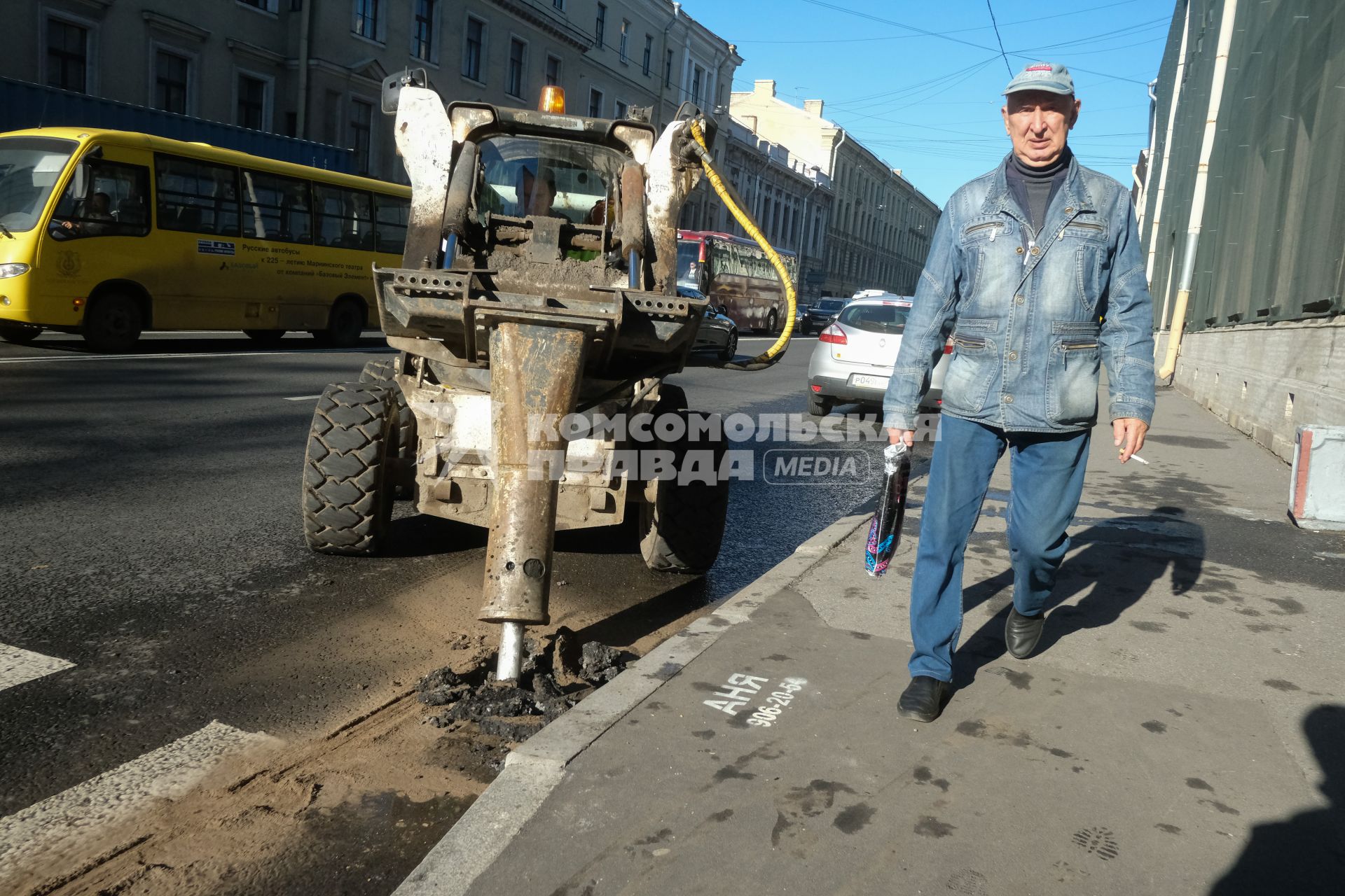 Санкт-Петербург. Дорожные работы.