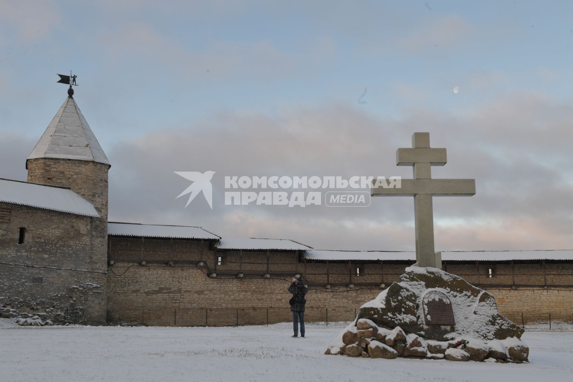 Псковская область, Псков. Вид на Псковский Кремль.