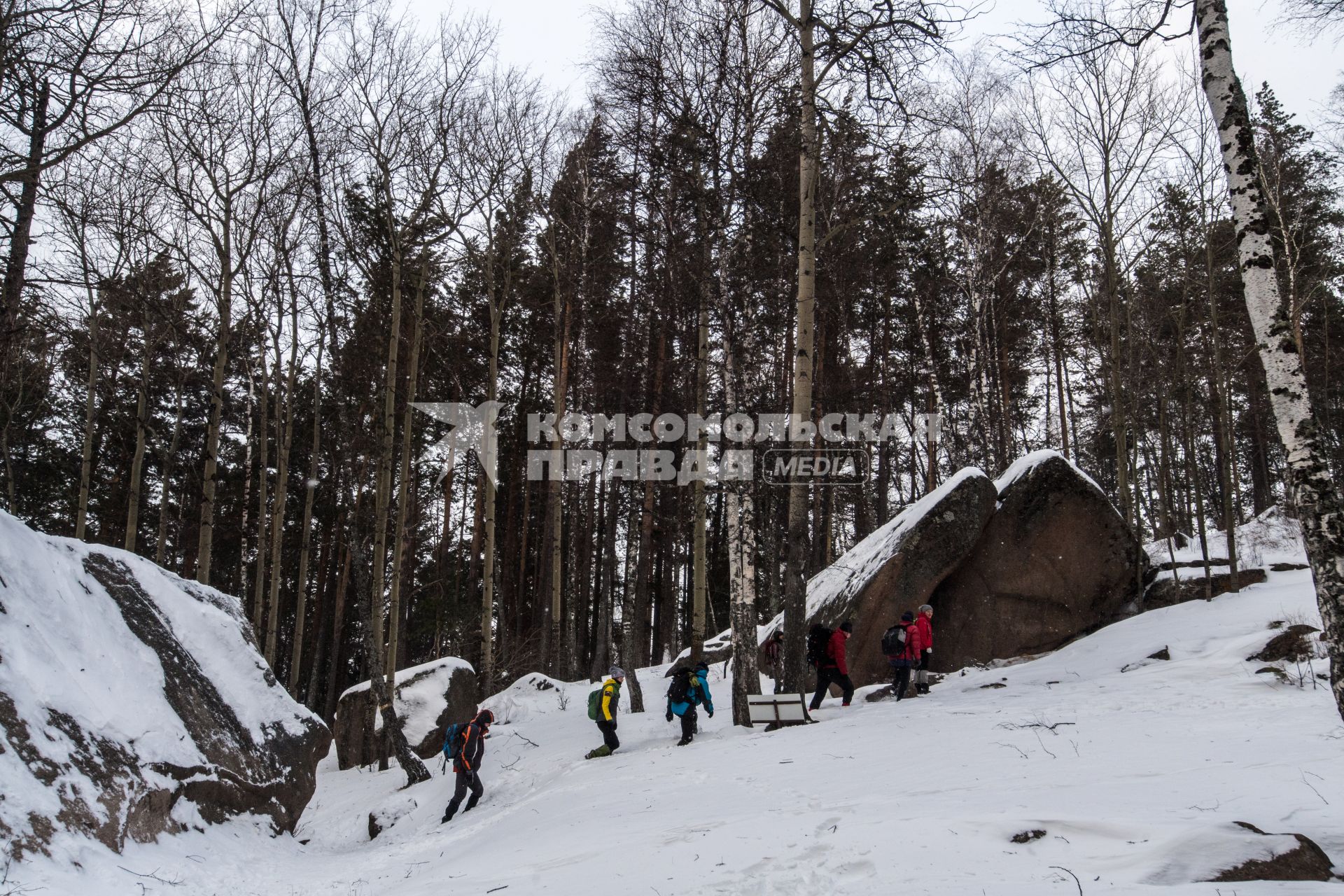 Красноярский край. Природный заповедник `Столбы`, расположенный на северо-западных отрогах Восточных  Саян.