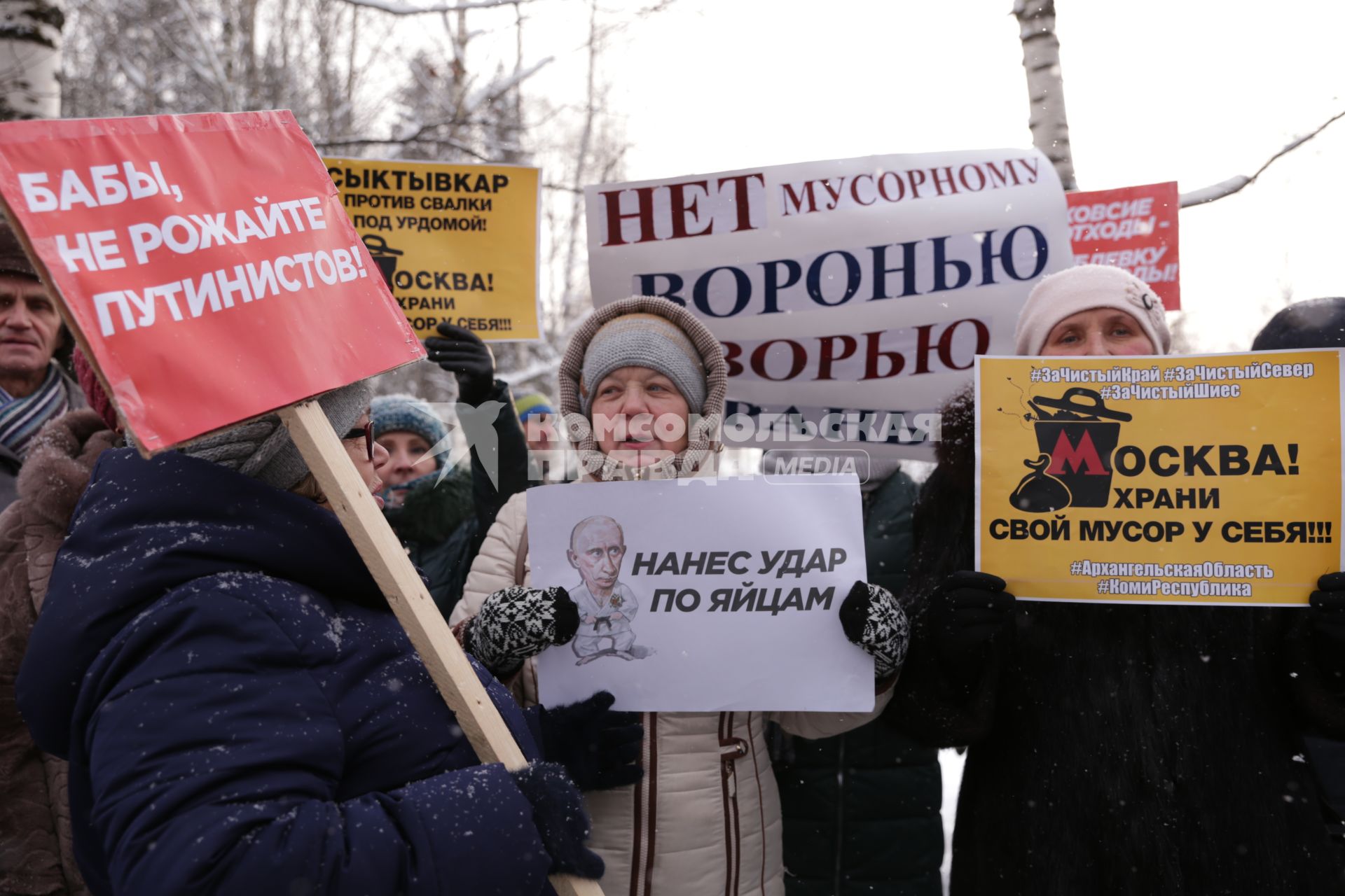 Сыктывкар.  Участники митинга `Россия не помойка`.