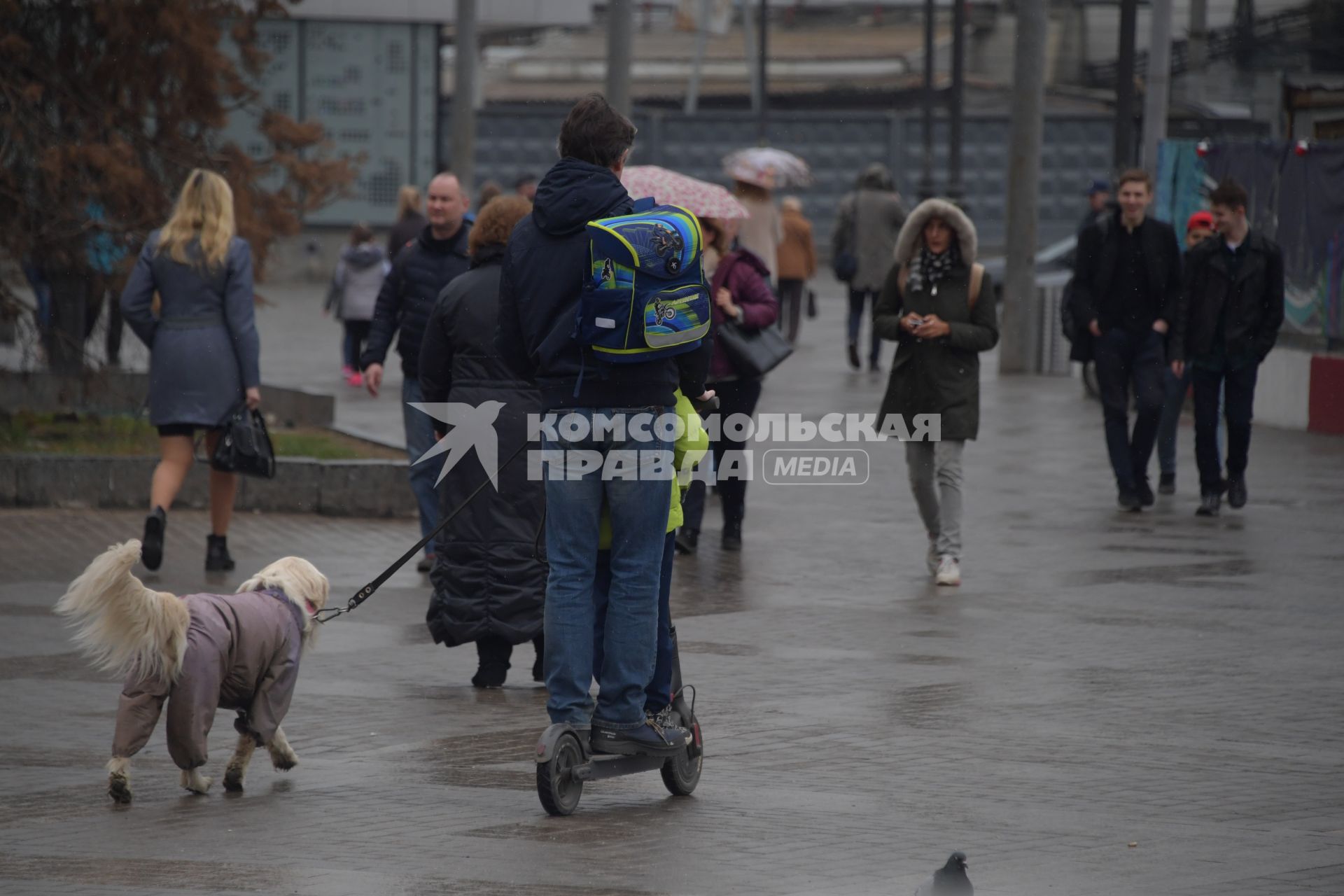 Москва.  Пешеходы на улице города.