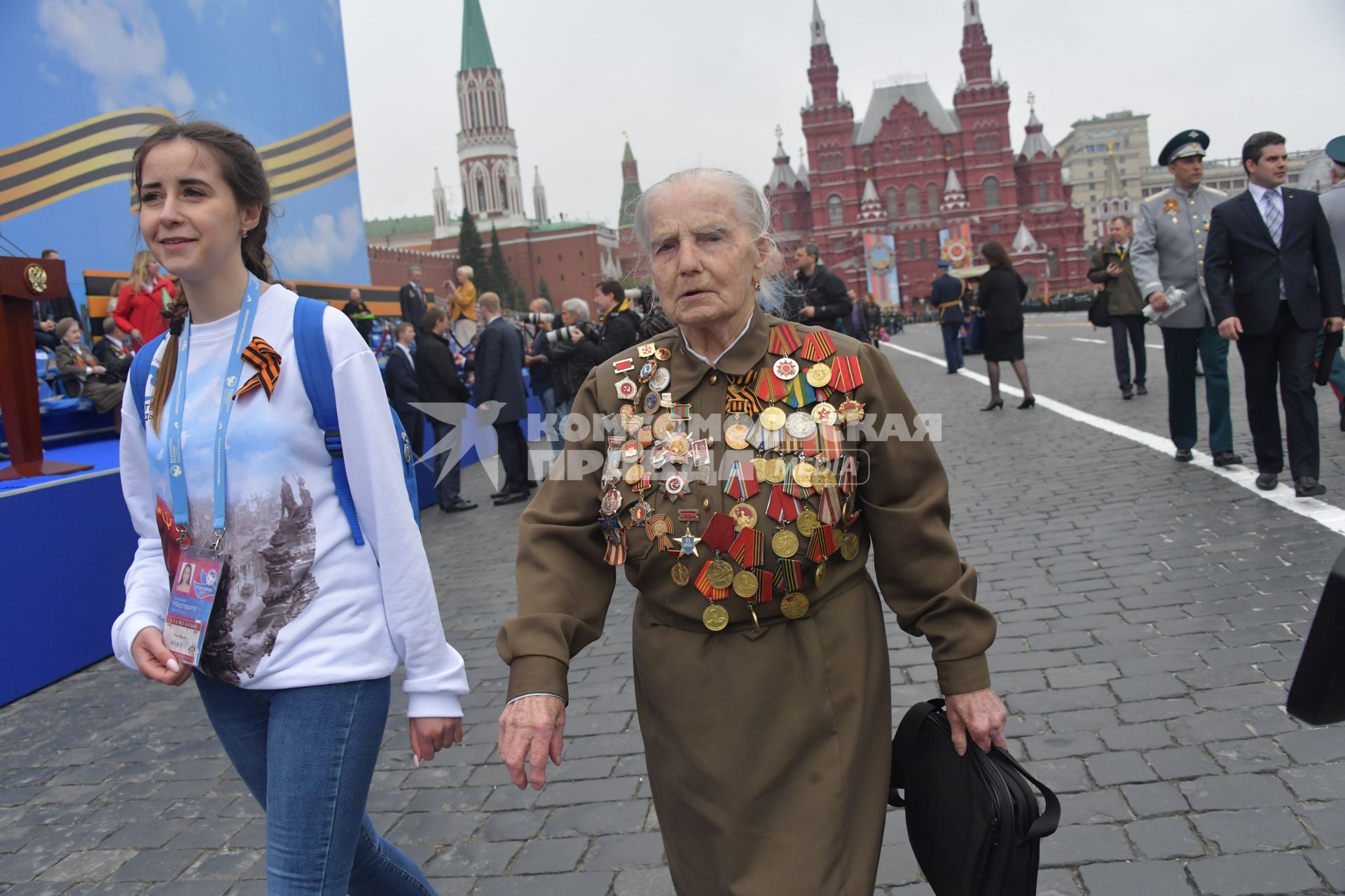 Москва.  На Красной площади  перед началом военного парада, посвященного 74-й годовщине Победы в Великой Отечественной войне.