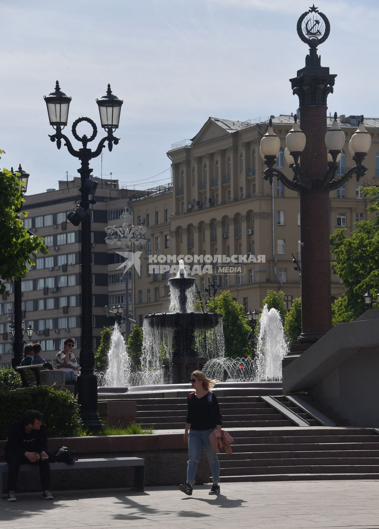 Москва.  Фонтан на Пушкинской площади.