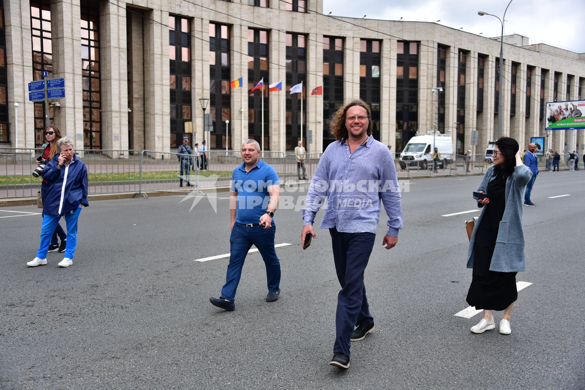 Москва.  Предприниматель Сергей Полонский на митинге `За закон и справедливость` на проспекте Сахарова.