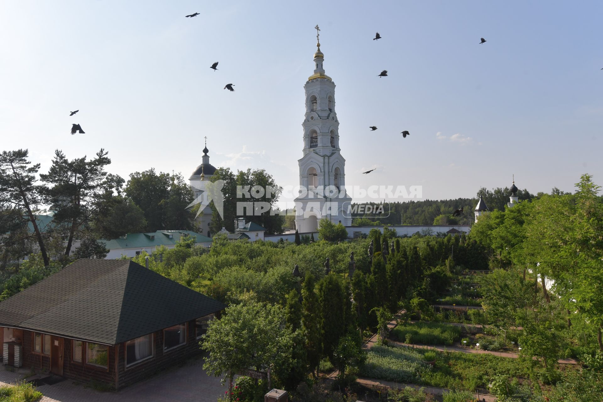 Московская область. Вид на колокольню  Николо-Берлюковского  мужского монастыря.