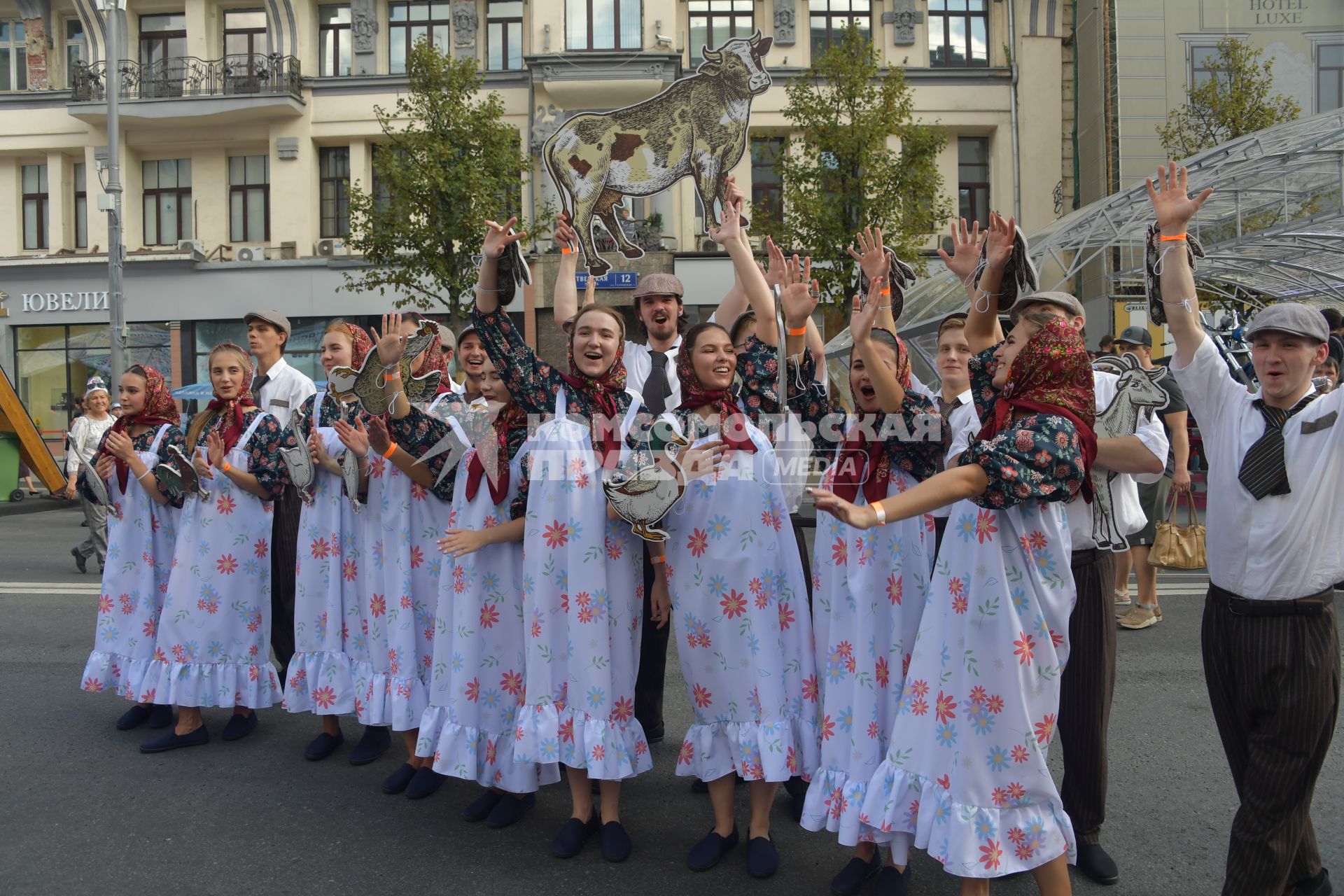 Москва. Во время праздничных мероприятий в честь Дня города на Тверской улице.