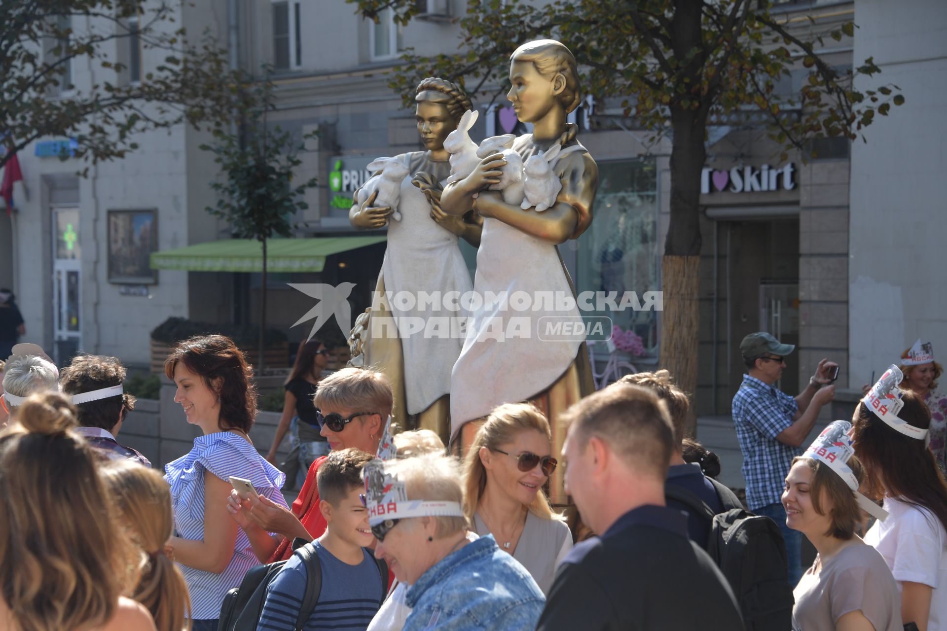 Москва. Во время праздничных мероприятий в честь Дня города на Тверской улице.