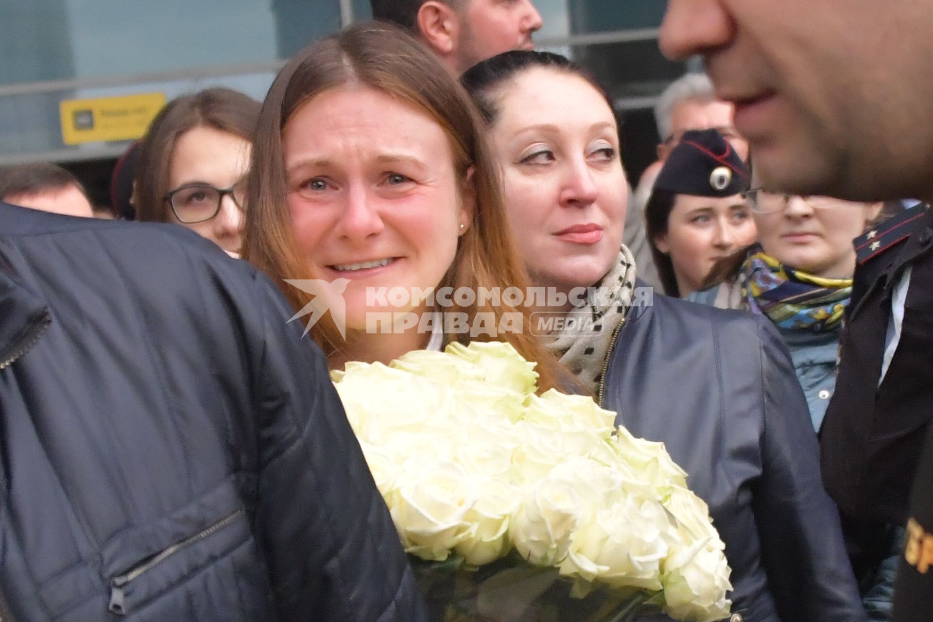 Москва, аэропорт Шереметьево. Встреча  Марии Бутиной, освобожденной из тюрьмы США, в аэропорту Шереметьева имени А.С.Пушкина.