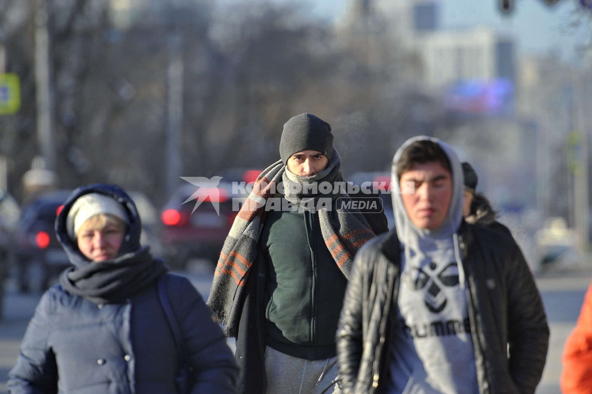 Екатеринбург. Горожане во время сильных морозов