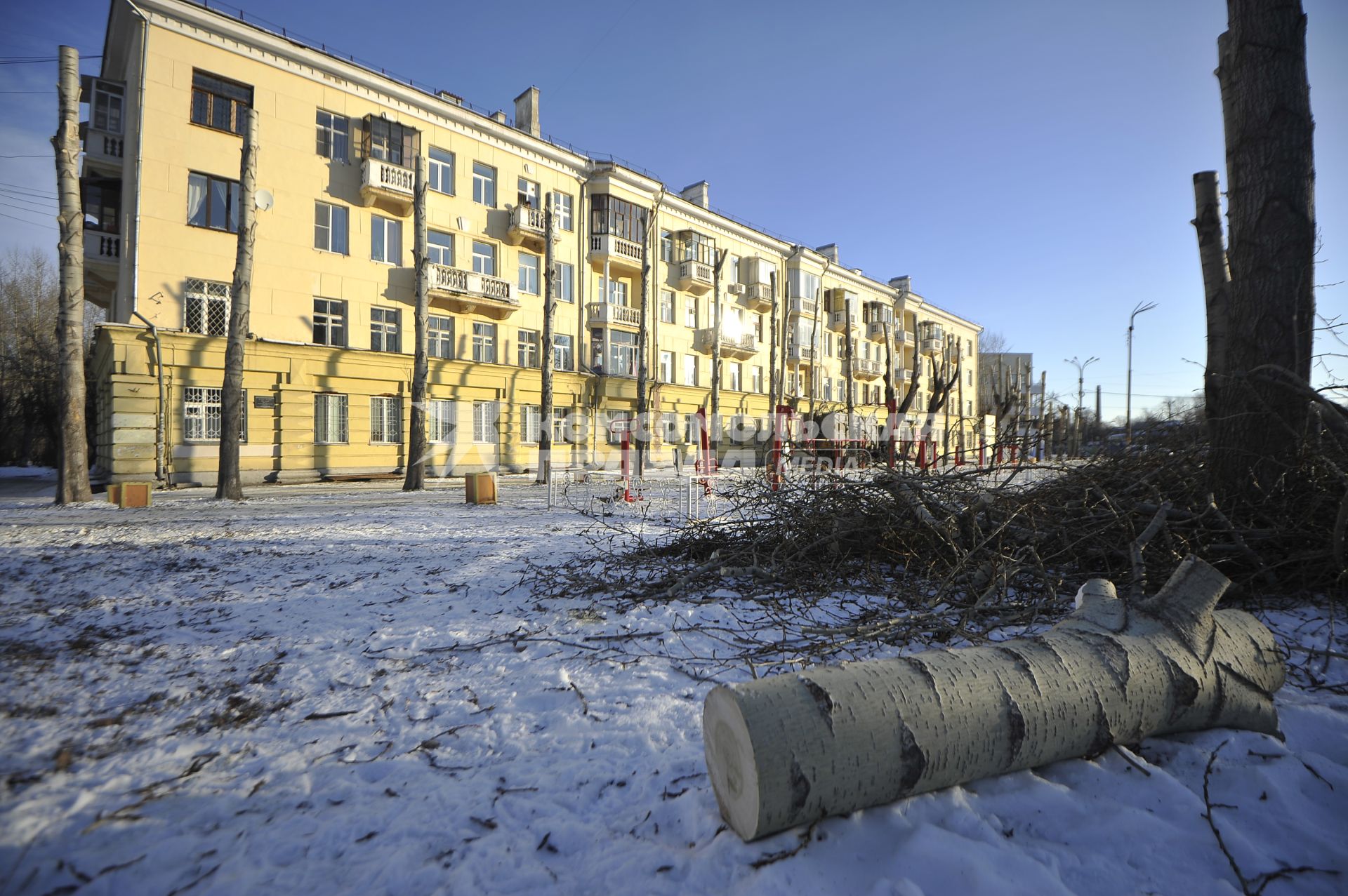 Екатеринбург. Кронирование дереревьев на бульваре Культуры