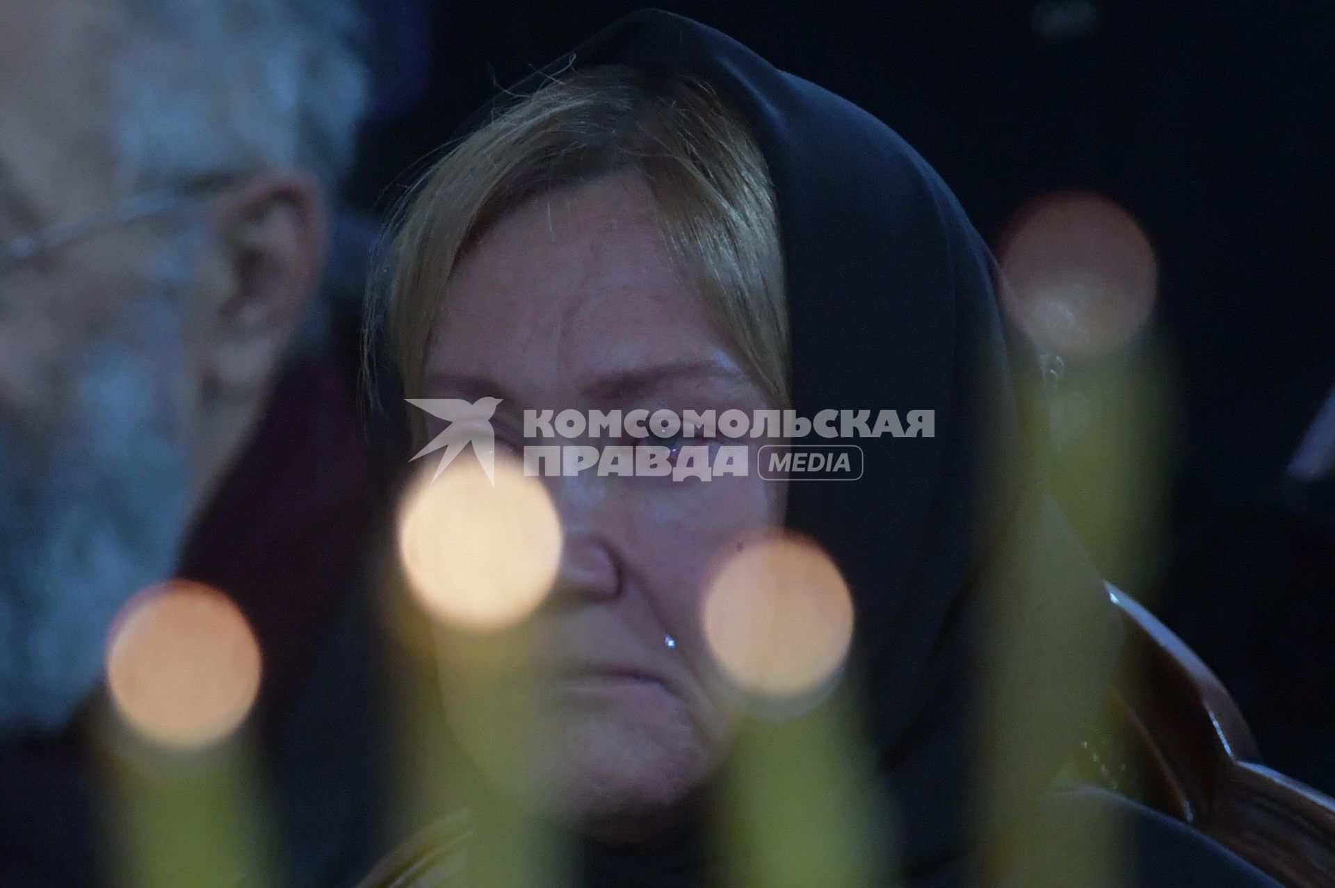 Москва. Вдова Юрия Лужкова  Елена Батурина  на церемонии прощания с бывшим  мэрм Москвы Юрием Лужковым в храме Христа Спасителя.