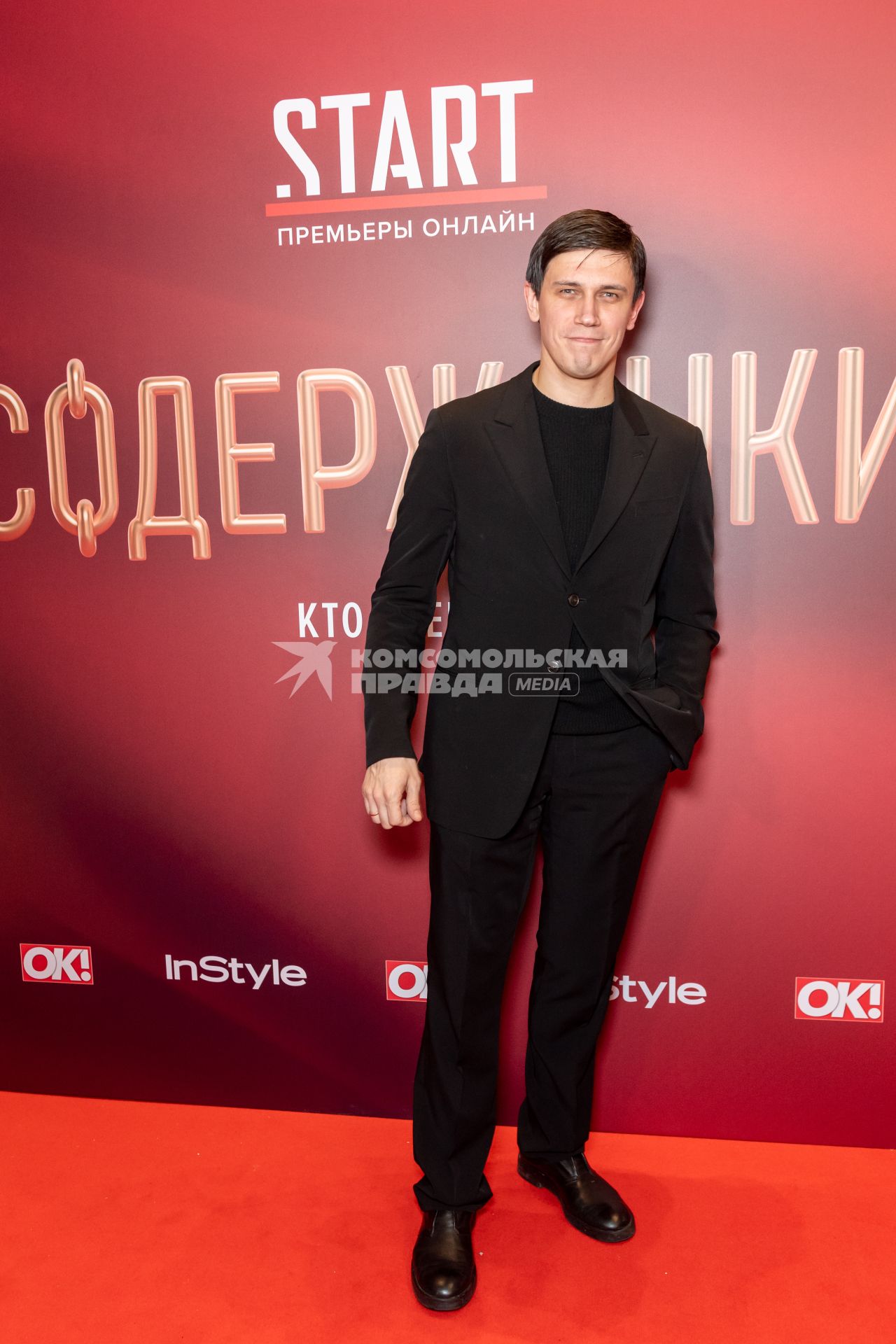 Москва.  Актер Леонид Бичевин  на премьере второго сезона сериала режиссера К. Богомолова `Содержанки`.