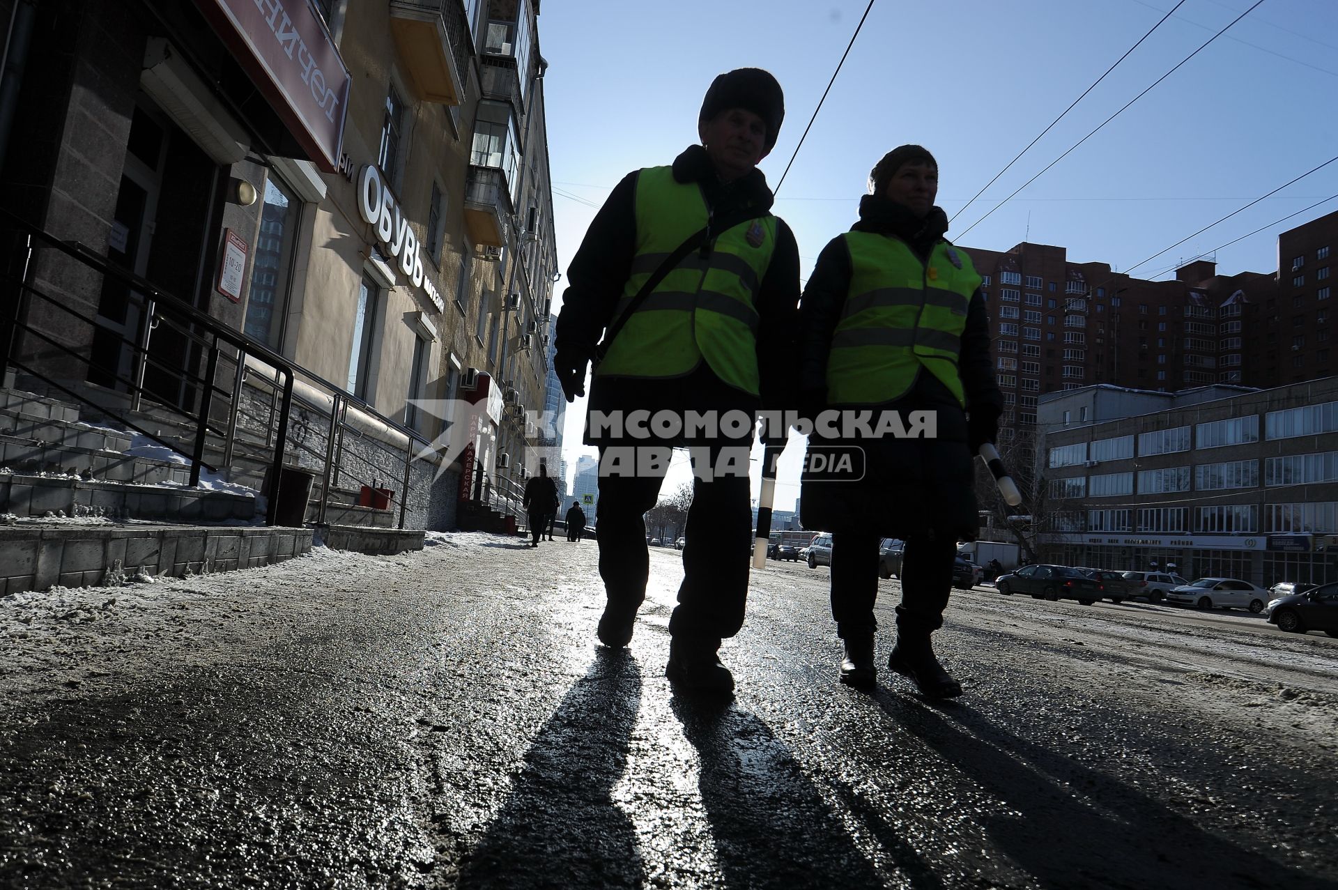 Екатеринбург. Группа добровольных народных дружинников во время охраны обшественного порядка в городе