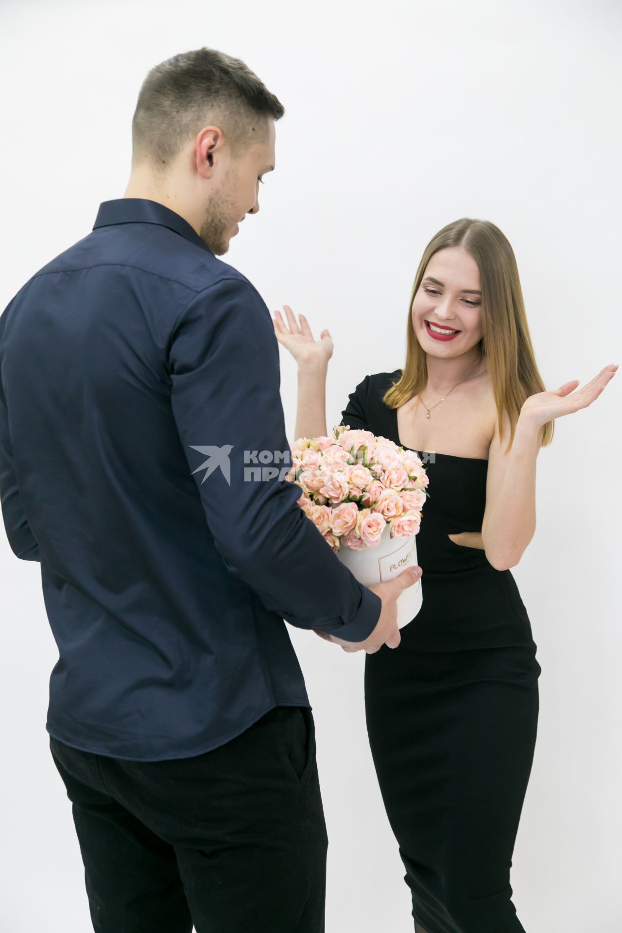 Красноярск. Влюбленная пара в День святого Валентина.