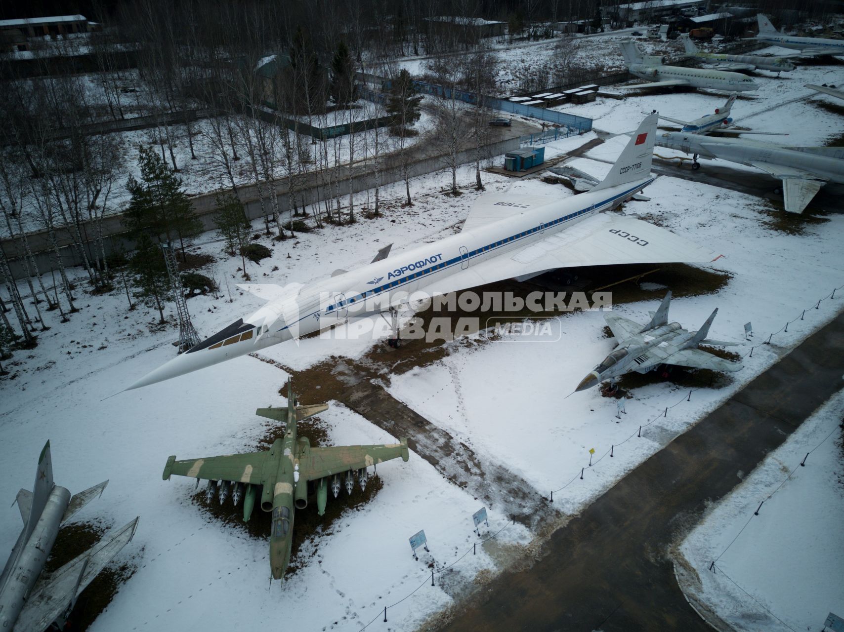 Московская область, Монино.  Самолет Ту-144С в экспозиции  самолетов в Центральном музее Военно-воздушных сил в Монине.