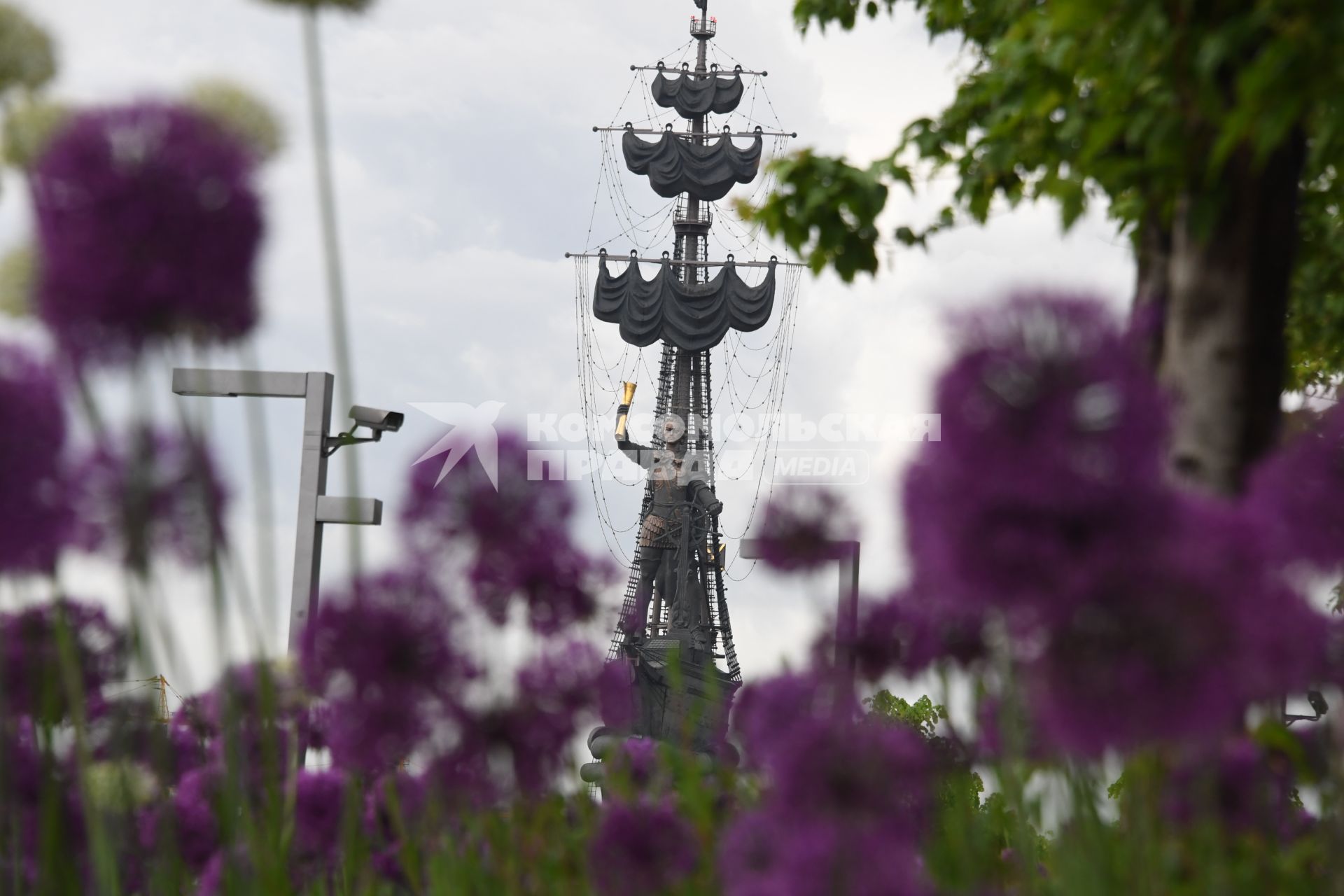 Москва.  Вид на памятник Петру I.