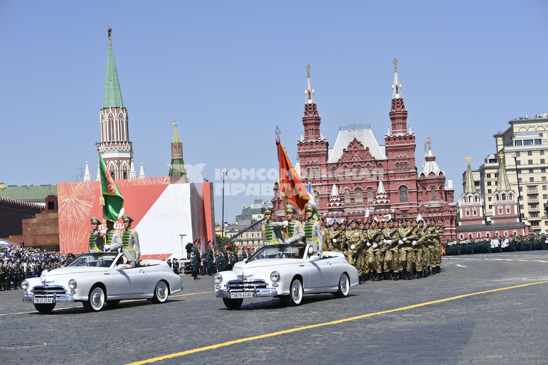 Москва.  Военнослужащие армии Туркменистана во время военного парада в ознаменование 75-летия Победы в Великой Отечественной войне 1941-1945 годов на Красной площади.