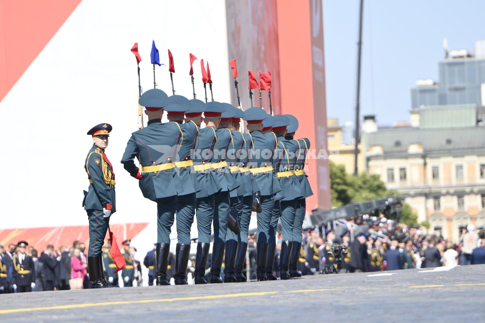 Москва.   Военнослужащие перед началом военного парада в ознаменование 75-летия Победы в Великой Отечественной войне 1941-1945 годов на Красной площади.