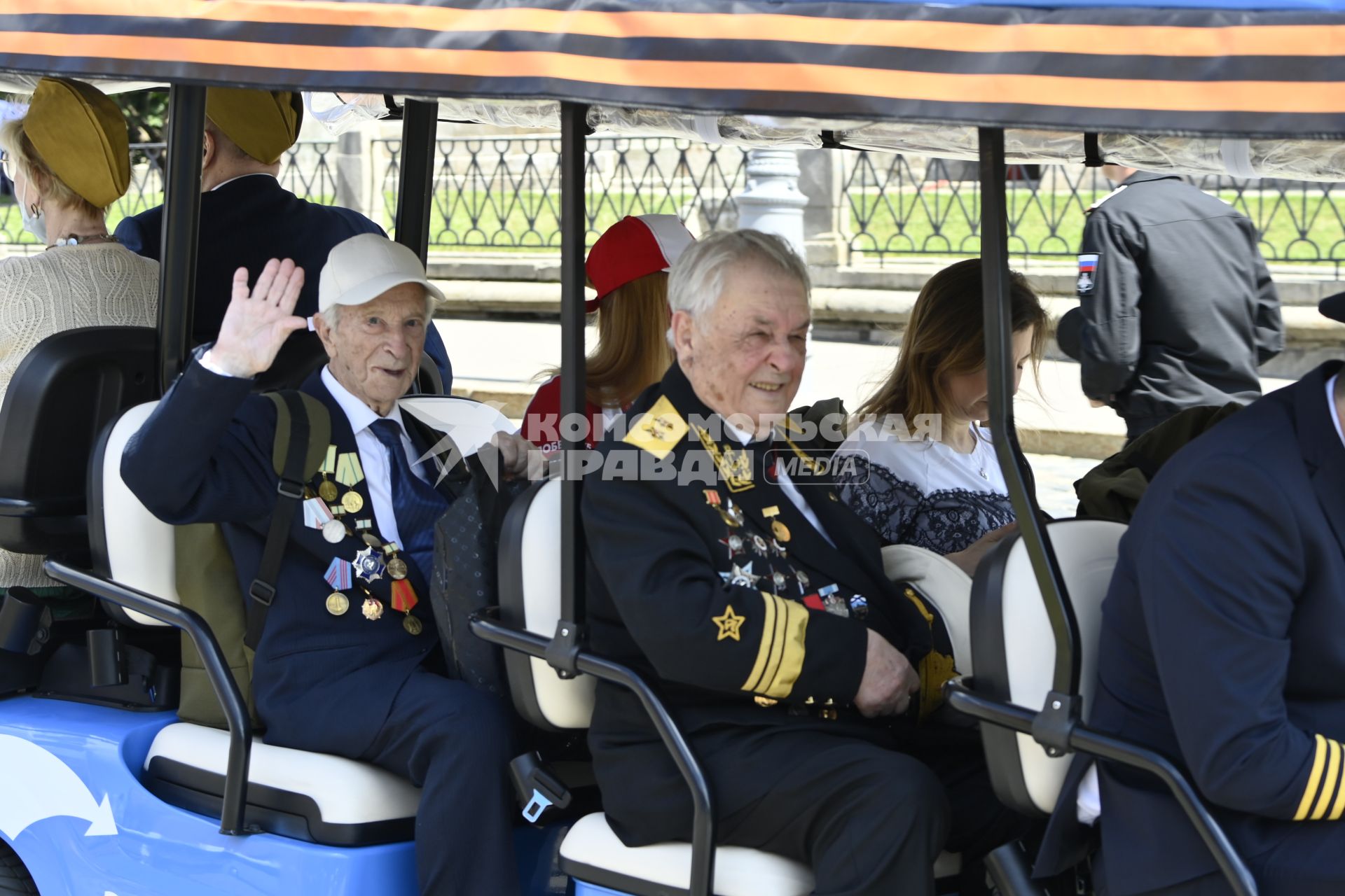 Москва.   Ветеран ВОВ перед началом военного парада  в ознаменование 75-летия Победы в Великой Отечественной войне 1941-1945 годов на Красной площади.