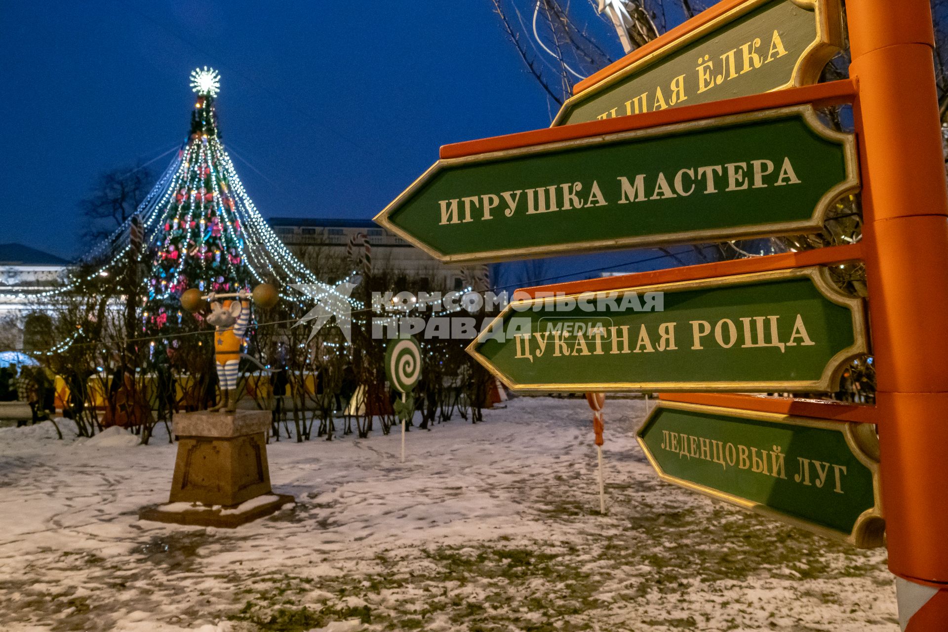 Санкт-Петербург. Посетители на рождественской  ярмарке на Манежной площади .