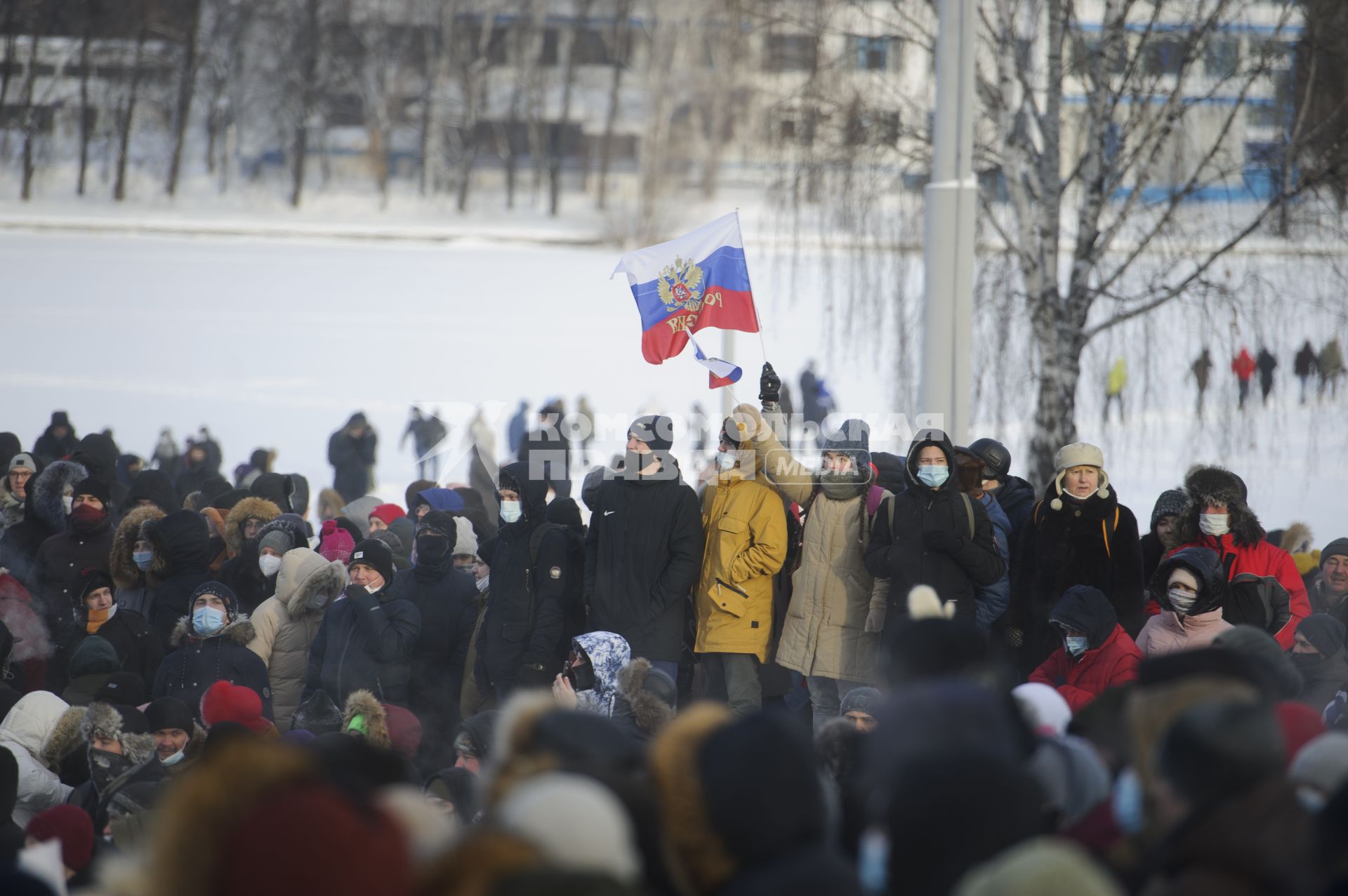 Екатеринбург. Несанкционированный митинг сторонников оппозиционера Алексея Навального в сквере у Драматического театра, напротив дома правительства Свердловской области