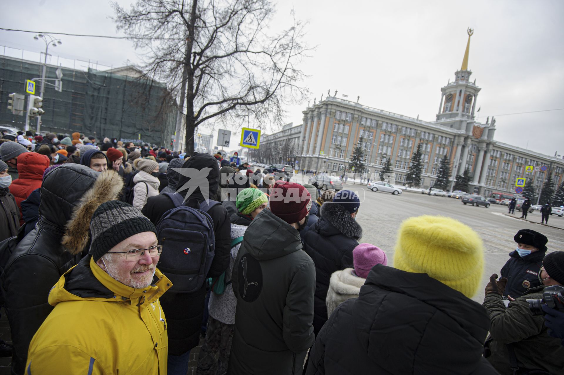 Екатеринбург. Участники несанкционированного шествия сторонников оппозиционера Алексея Навального