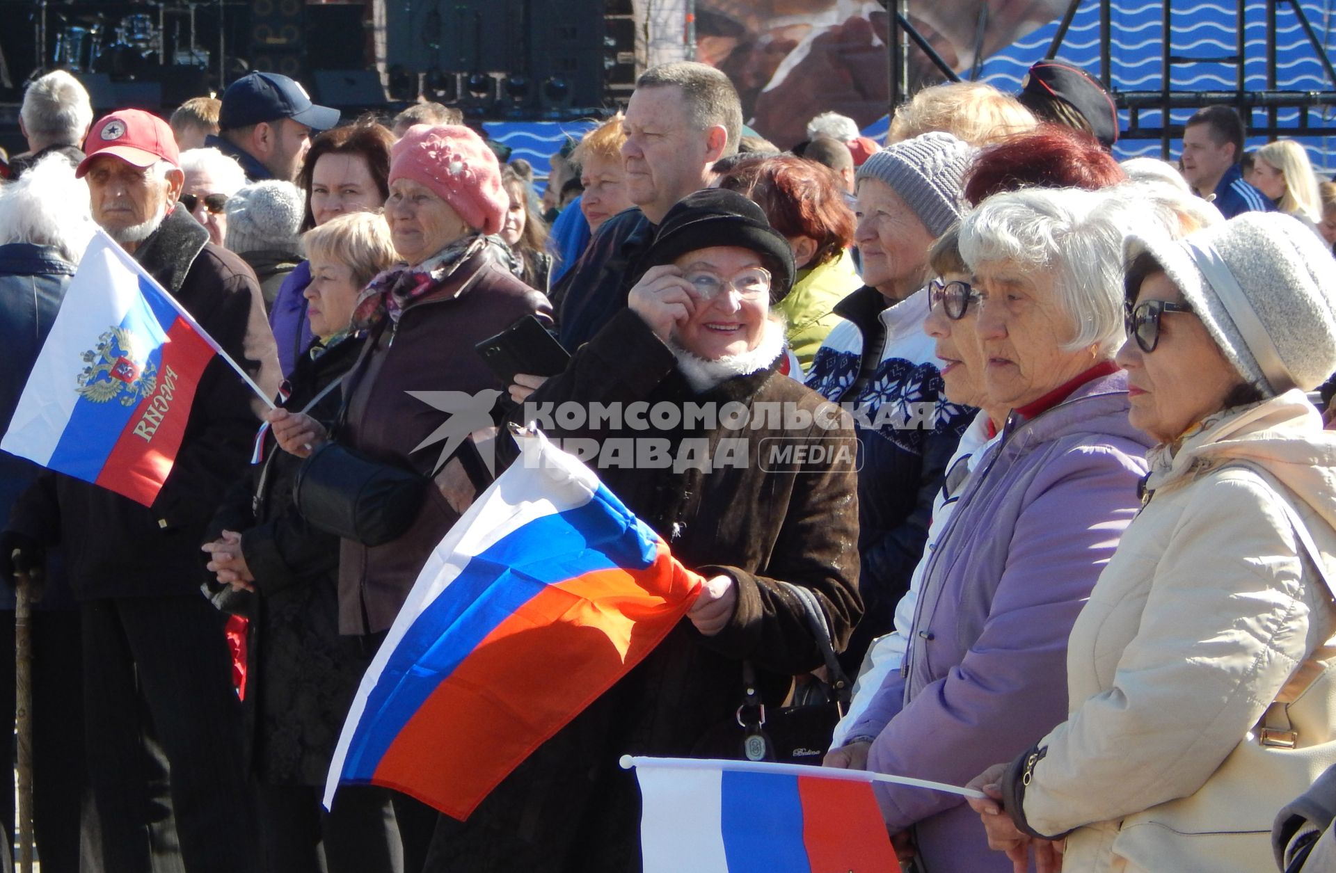 Крым.   Во время праздничного мероприятия, посвященного пятой годовщины проведения Общекрымского референдума и воссоединения Крыма с Россией.