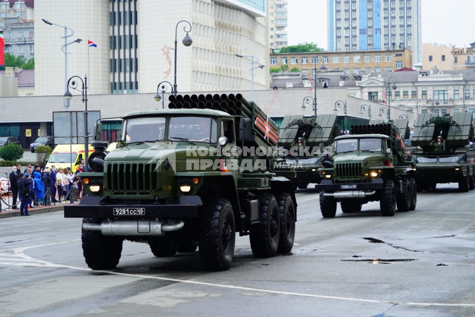 Владивосток.  военном параде в ознаменование 75-летия Победы в Великой Отечественной войне 1941-1945 годов.