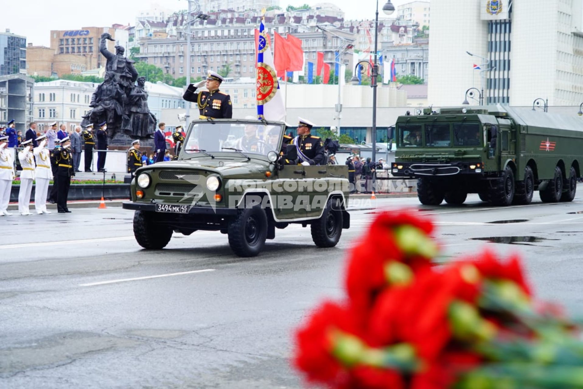 Владивосток.  Военная техника на военном параде  в ознаменование 75-летия Победы в Великой Отечественной войне 1941-1945 годов.