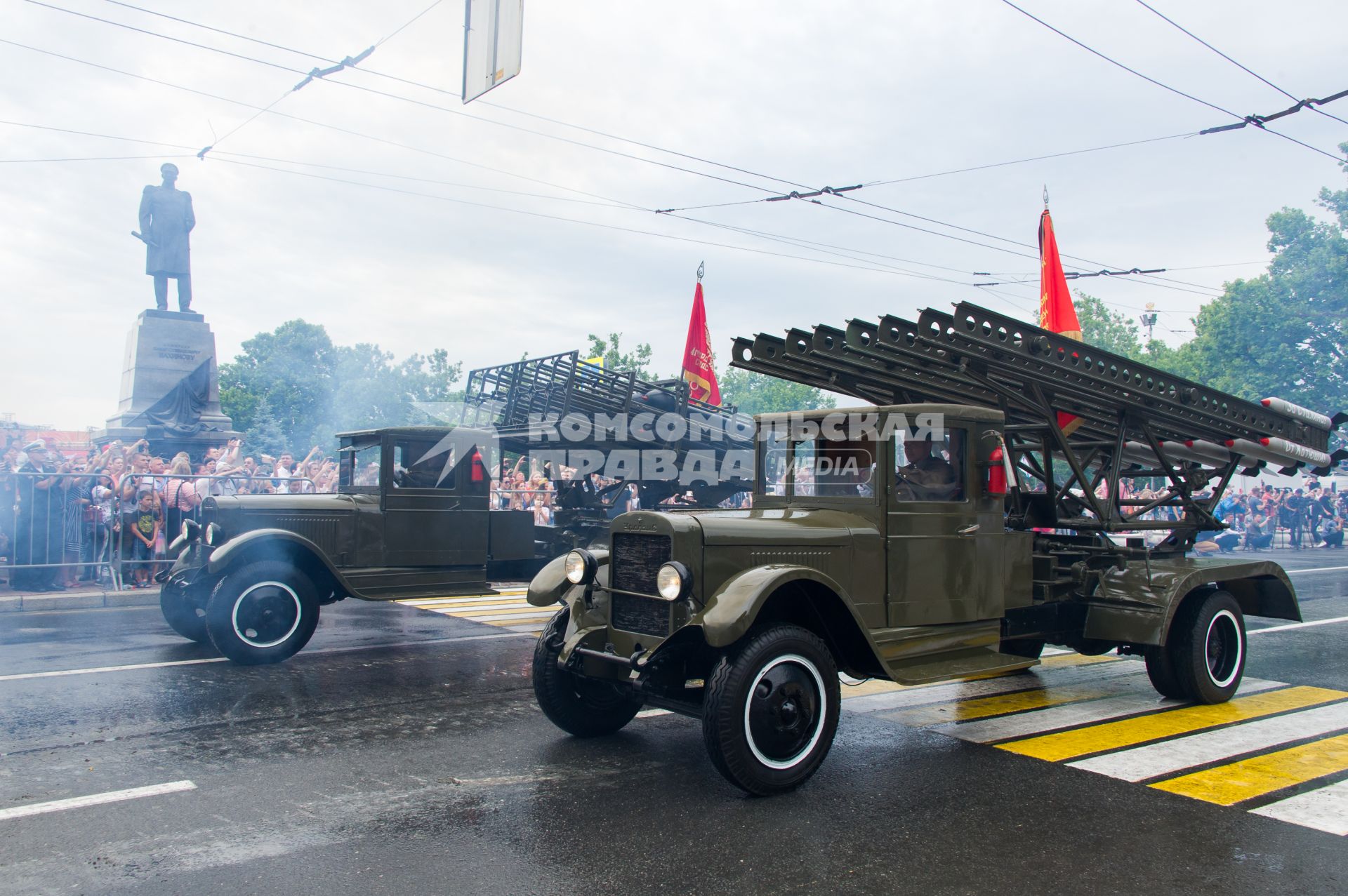 Крым, Севастополь.  Военная техника на военном параде в ознаменование 75-летия Победы в Великой Отечественной войне 1941-1945 годов.