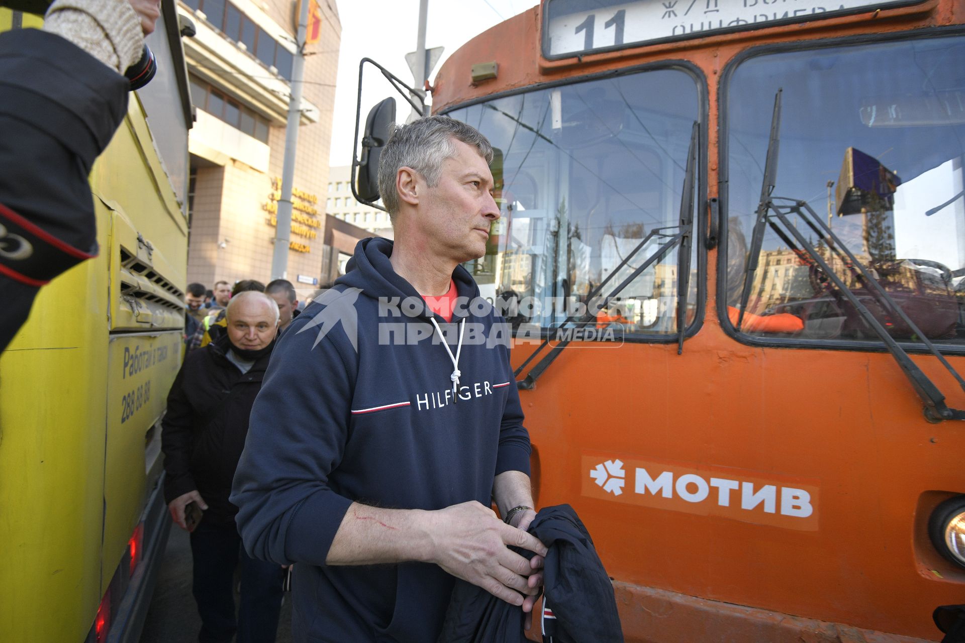 Екатеринбург. Бывший глава города Екатеринбург Евгений Ройзман во время несогласованной акции сторонников оппозиционера Алексея Навального