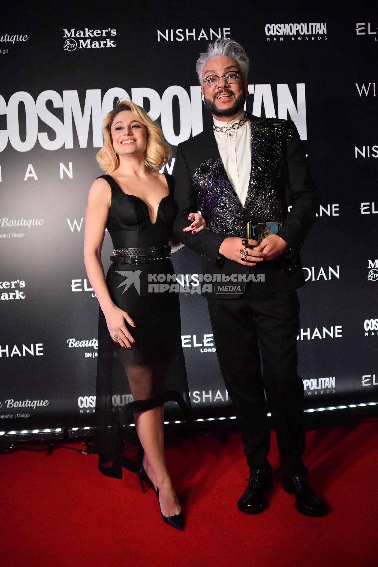 Москва. Певцы Наталья Гордиенко и Филипп Киркоров на премии `Cosmopolitan Man Awards 2021`. Премия прошла в Особняке на Волхонке.