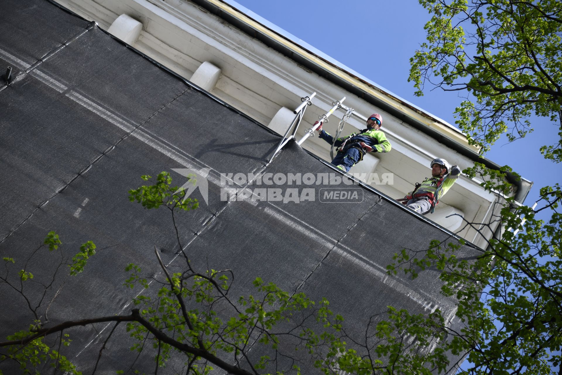 Москва.  Реставрация  Воспитательного дома на Москворецкой набережной.