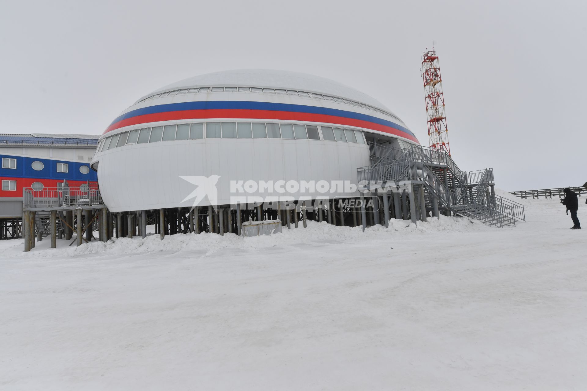 Архангельская область. Российская военная база `Арктический трилистник`на острове Земля Александры архипелага Земля Франца-Иосифа.