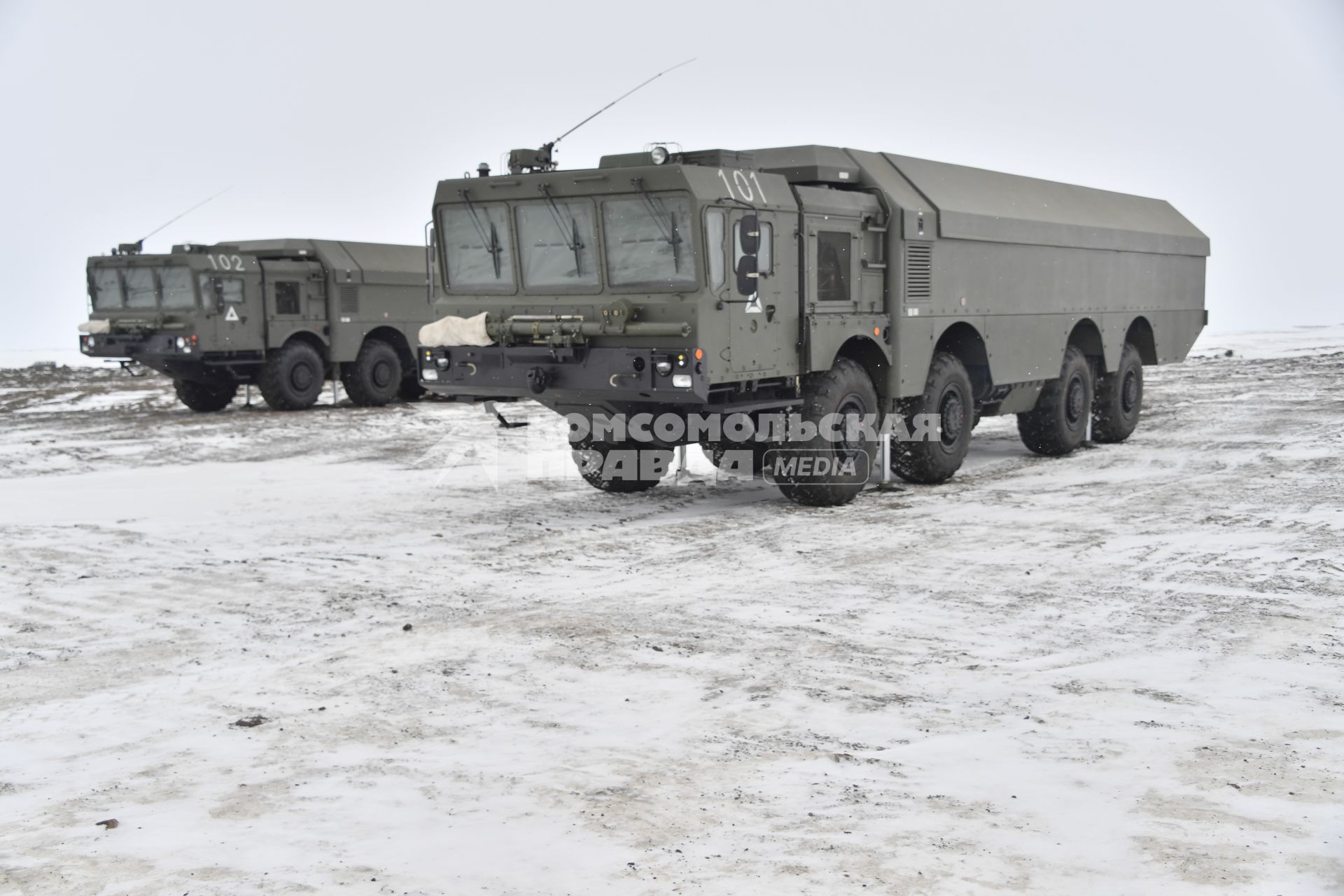 Архангельская область. Береговой ракетный комплекс `Бастион`на Российской военнвоенной базе `Арктический трилистник`на острове Земля Александры архипелага Земля Франца-Иосифа.