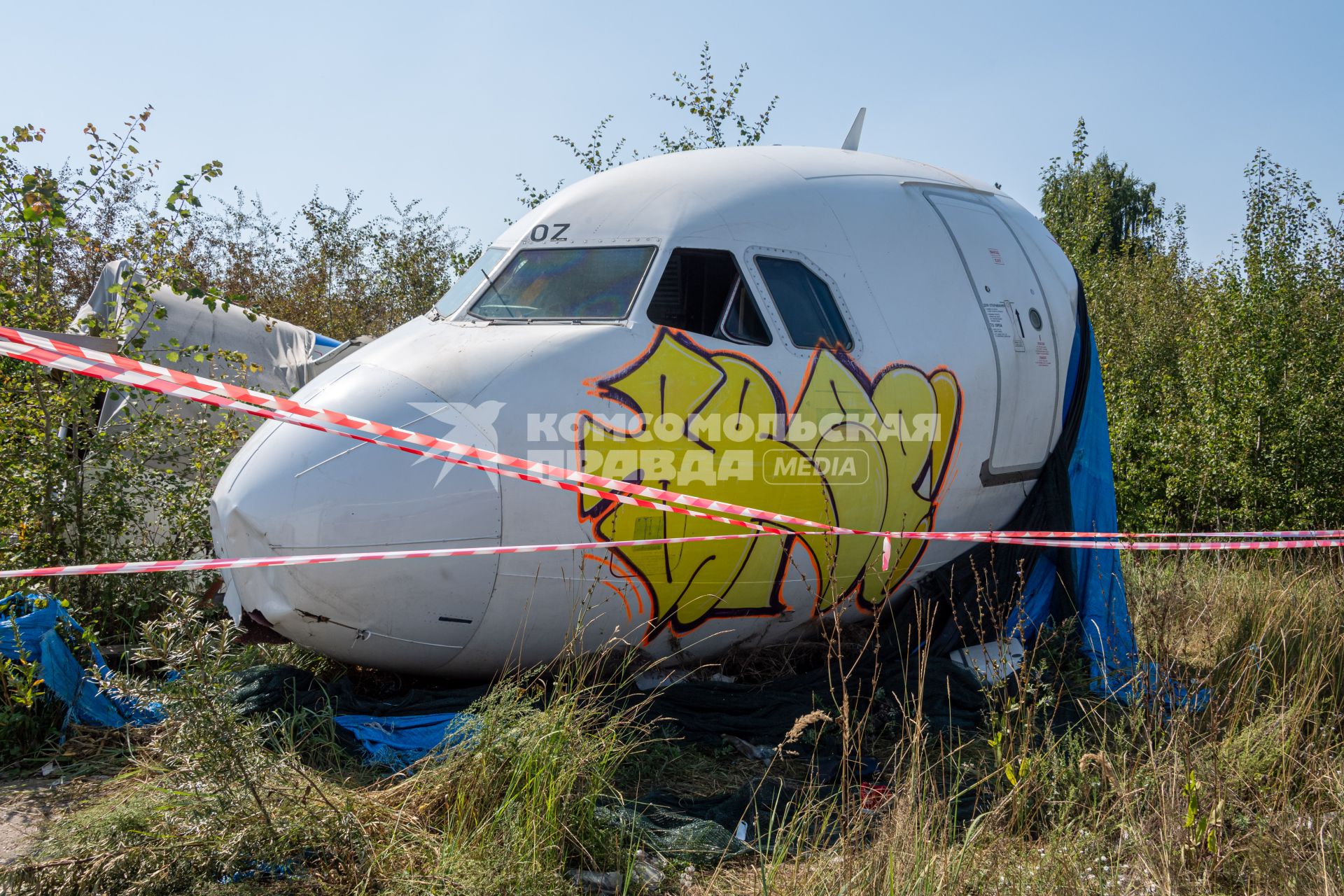 Московская область.  Обломки лайнера  A-321-211 бортовой номер VQ-BOZ, авиакомпания -  Уральские авиалинии, совершившего аварийную посадку под Жуковским на кукурузном поле, брошен  рядом с аэропортом Жуковский.