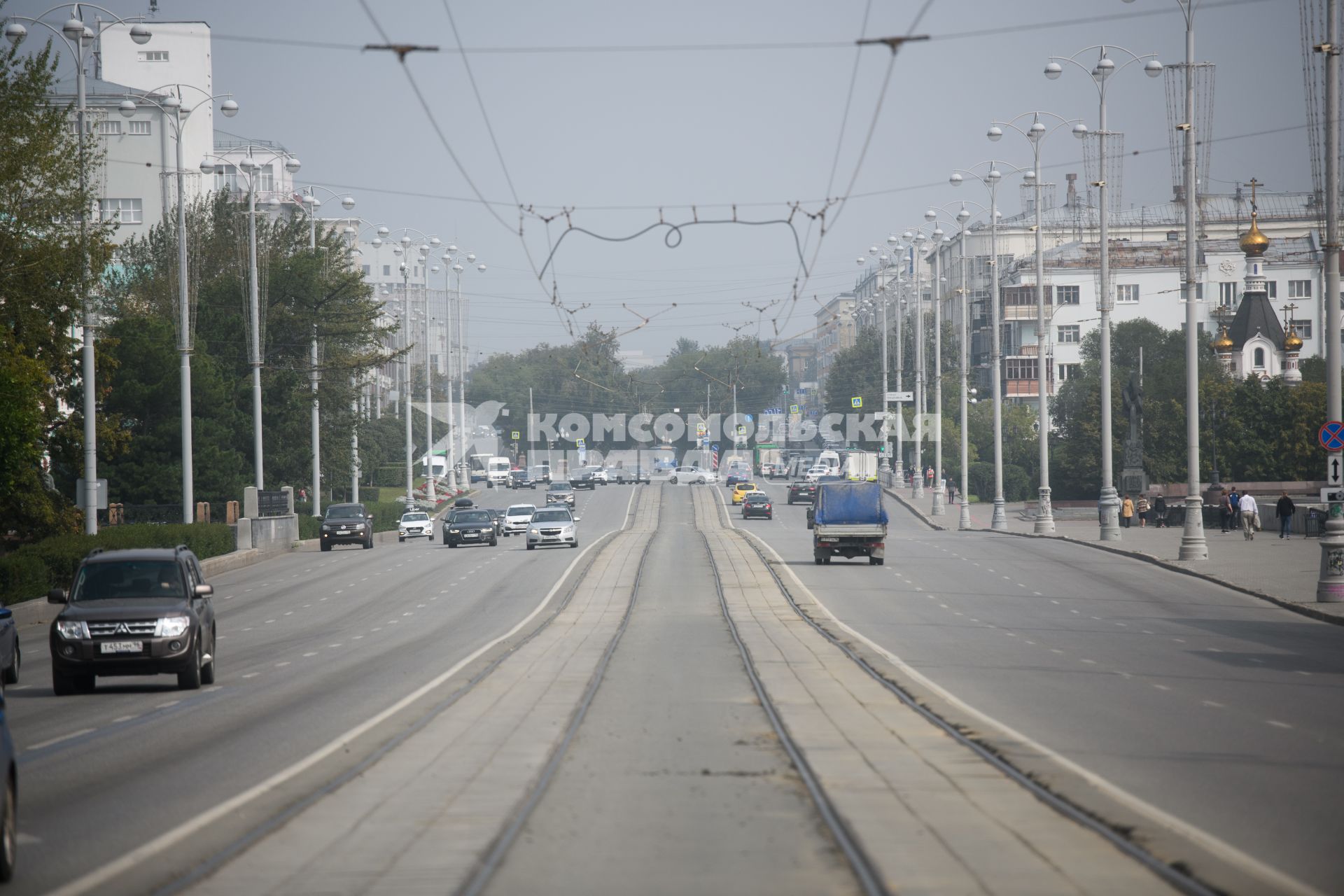 Екатеринбург. Смог вызванный лесными пожарами в Якутии и Сибири