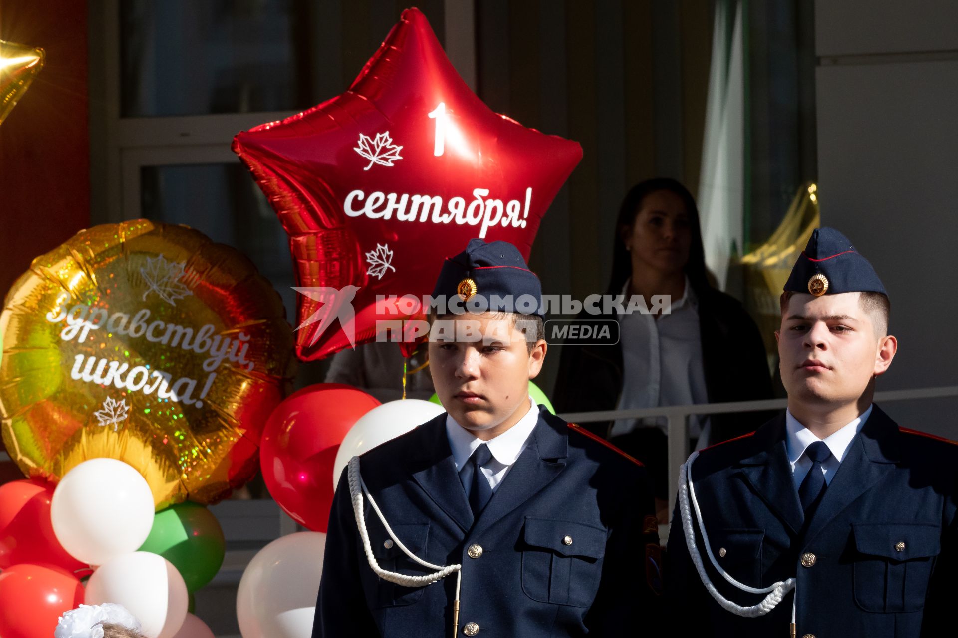 Санкт-Петербург. Кадеты на торжественной линейке, посвященной Дню знаний.