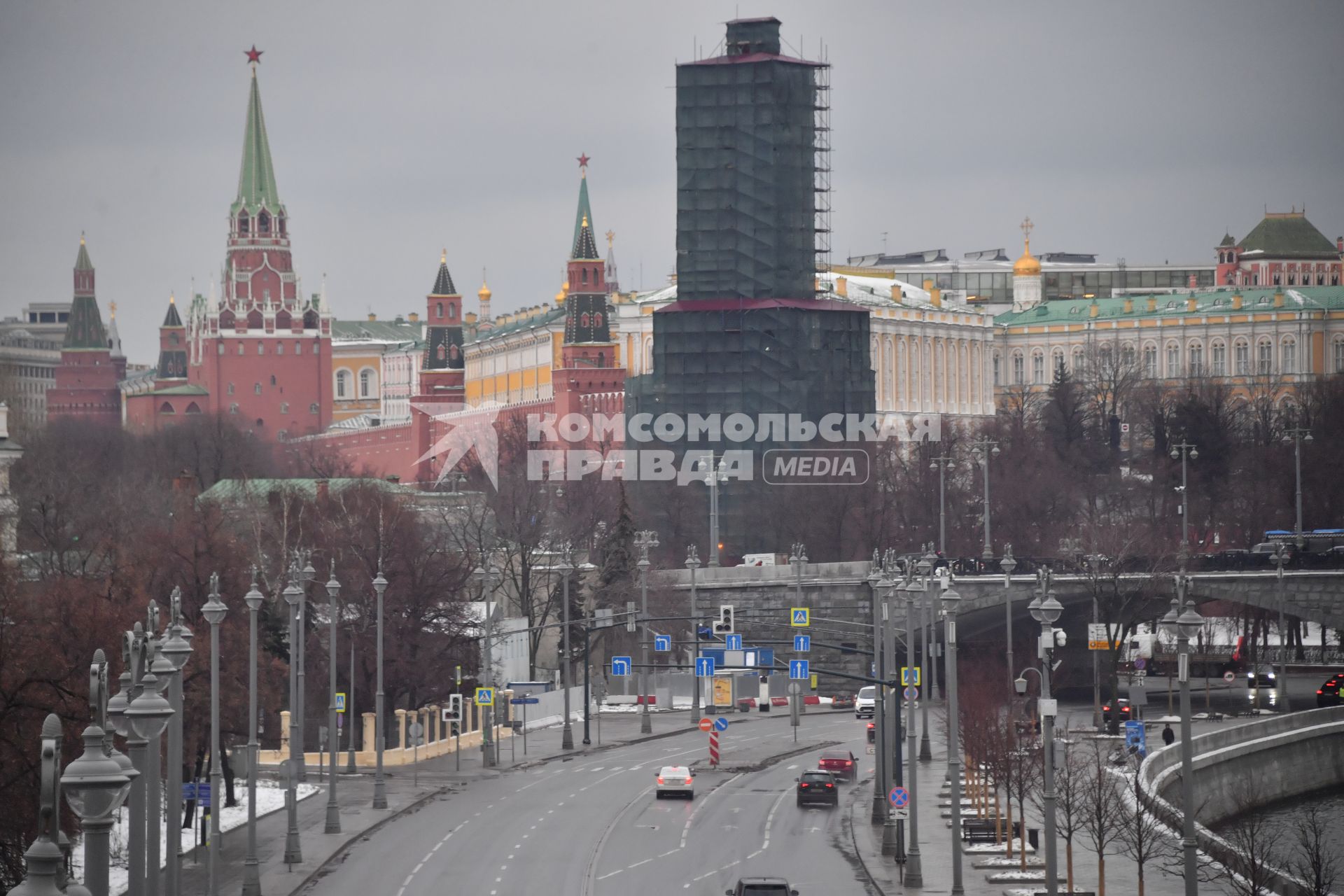 Москва. Реконструкция Боровицкой башни.