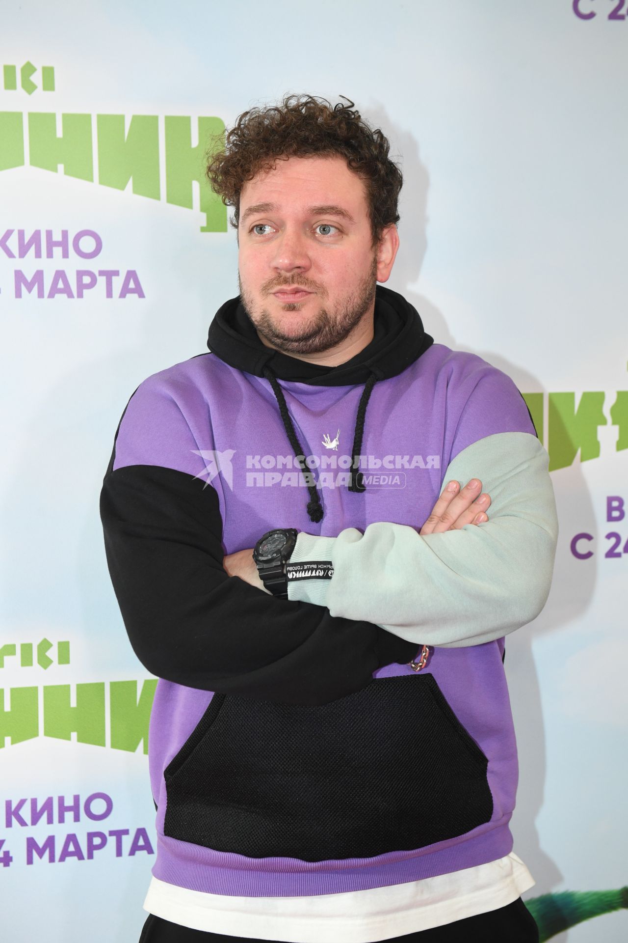 Москва. Актер Борис Дергачев на премьере мультфильма `Финник` в кинотеатре `Каро 11 Октябрь`.