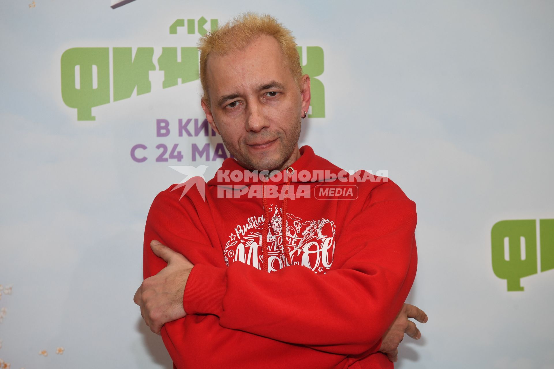 Москва. Режиссер Денис Чернов на премьере мультфильма `Финник` в кинотеатре `Каро 11 Октябрь`.