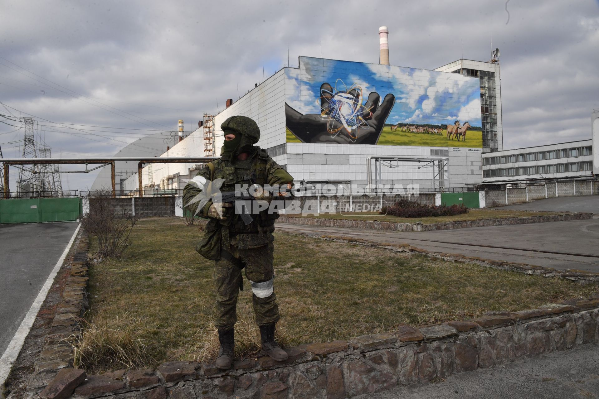 Киевская область. Вышгородский район. Военная операции РФ по демилитаризации Украины. Российские войска контролируют Чернобыльскую АЭС.